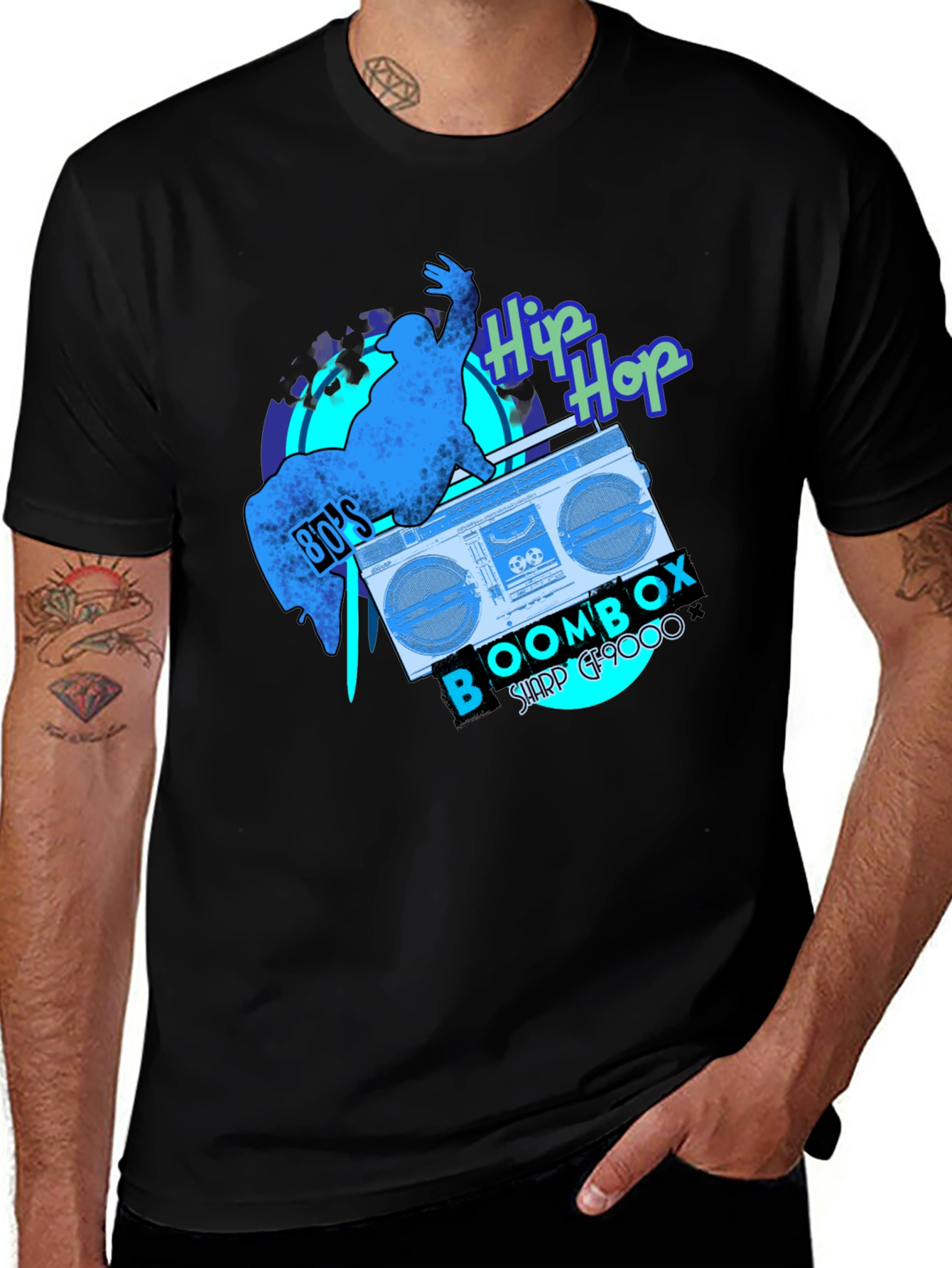 80s Hip Hop Boombox Graphic Tee