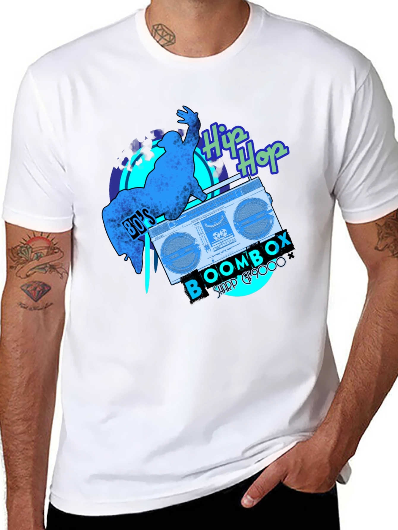 80s Hip Hop Boombox Graphic Tee