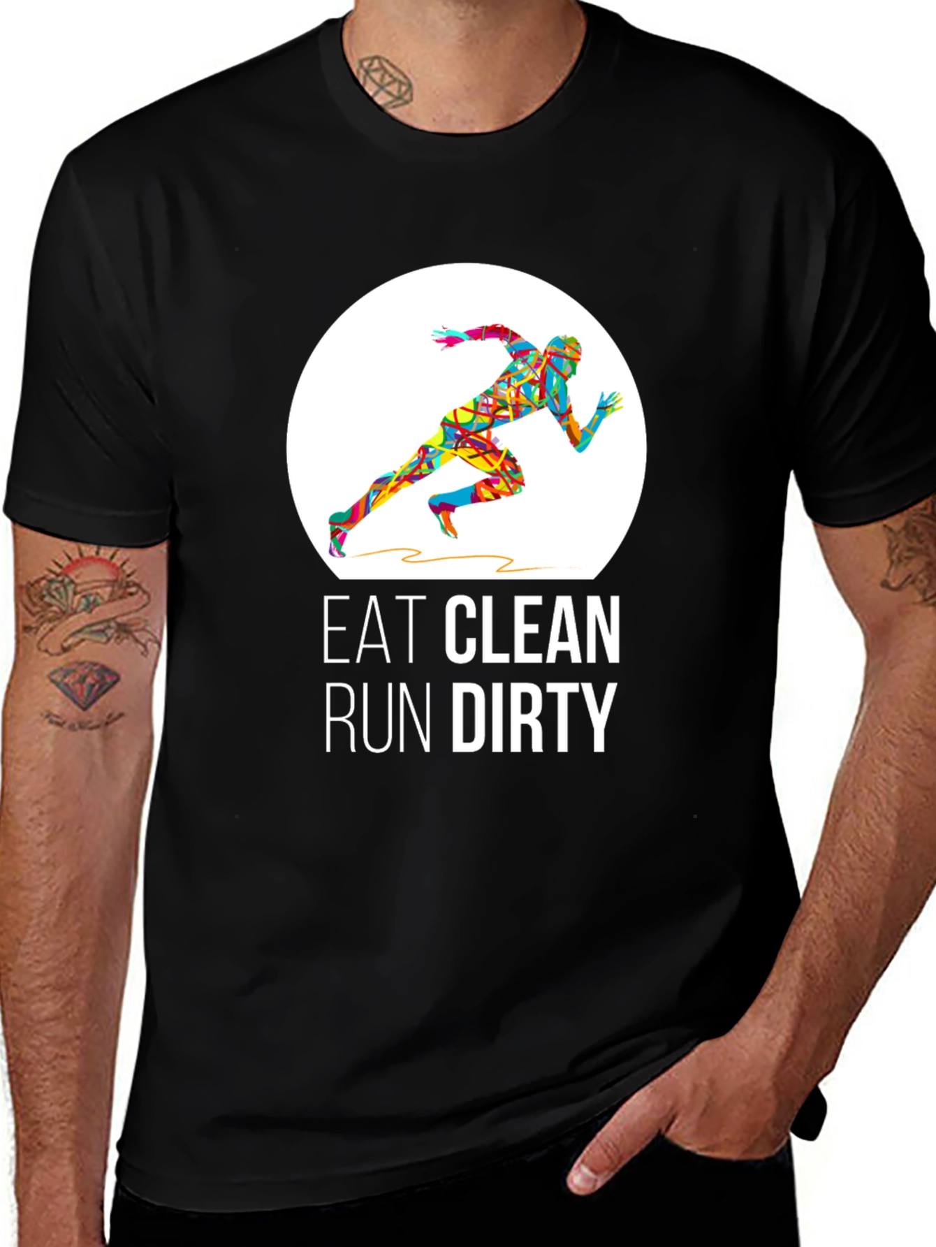 Eat Clean Run Dirty Graphic T-Shirt