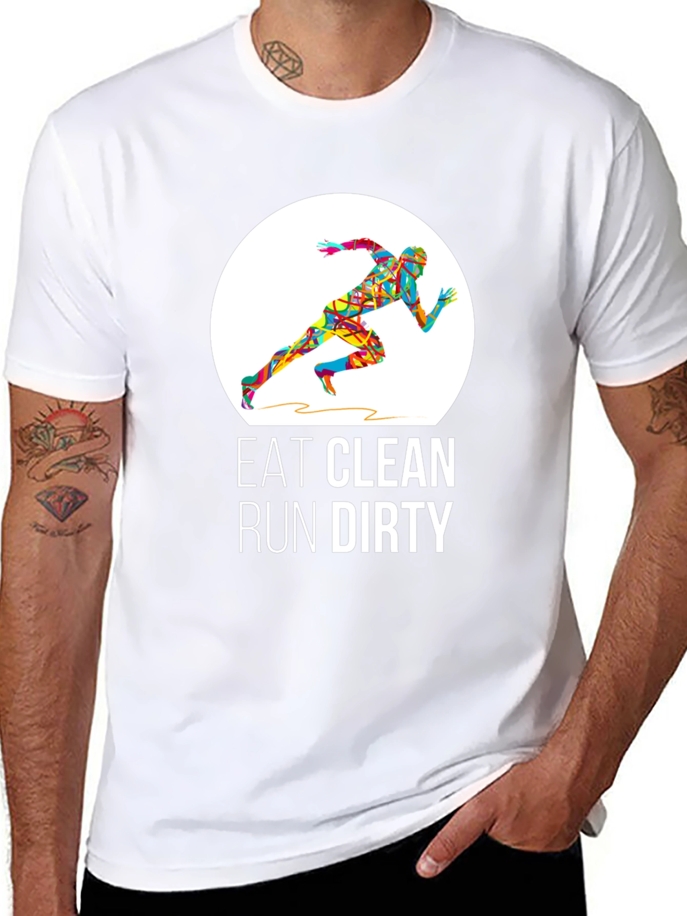 Eat Clean Run Dirty Graphic T-Shirt