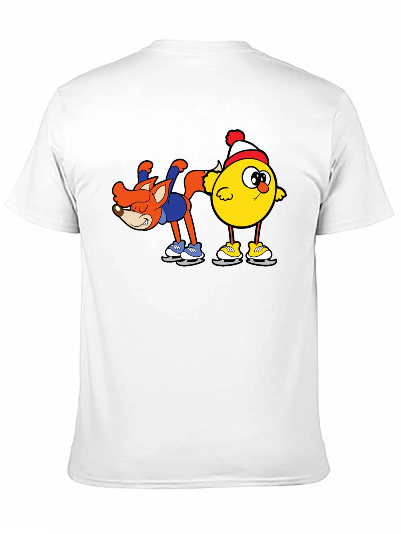 Funny Fox and Chick Ice Skating T-Shirt
