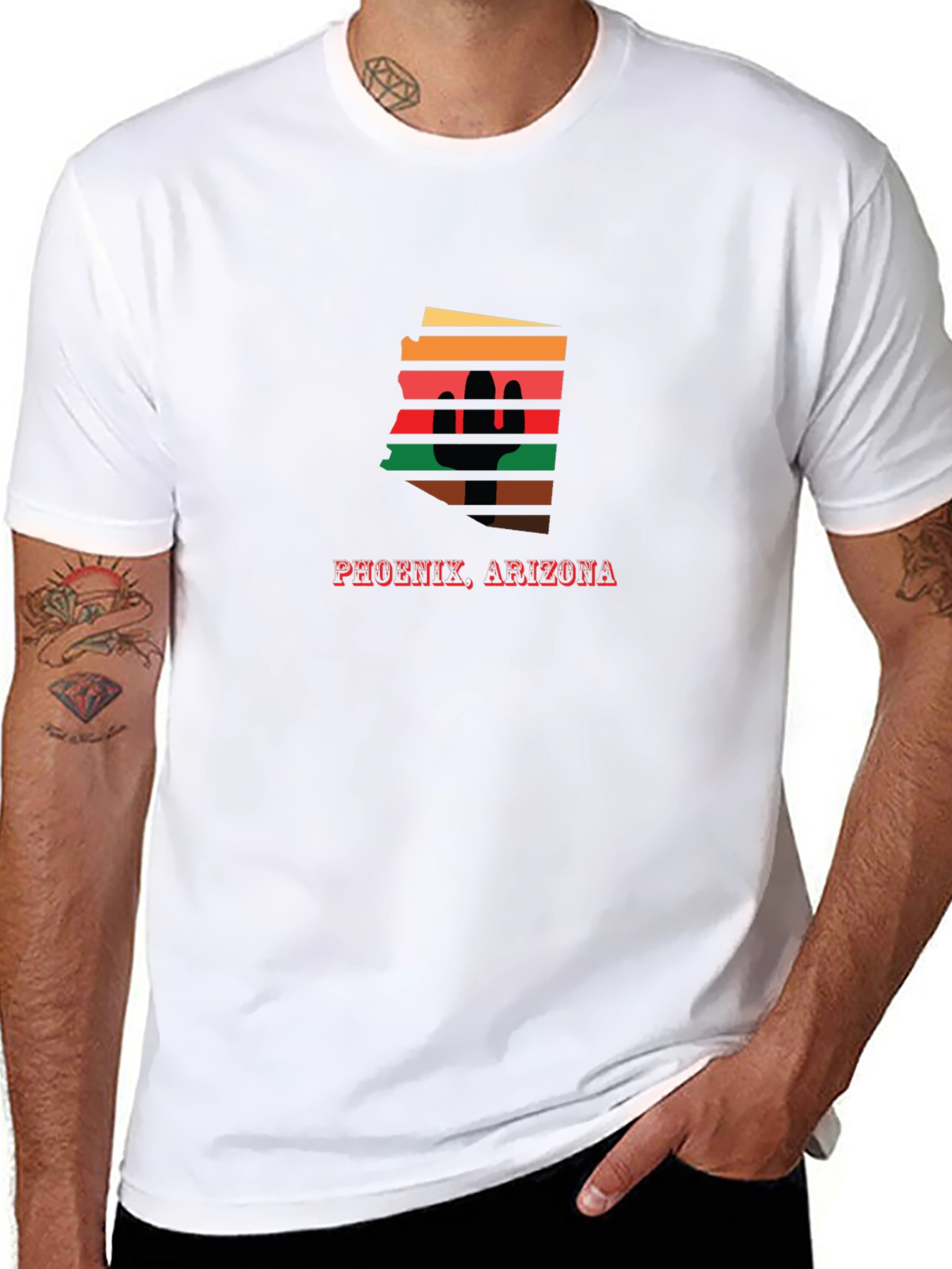 Phoenix Arizona Cactus Retro Graphic Tee