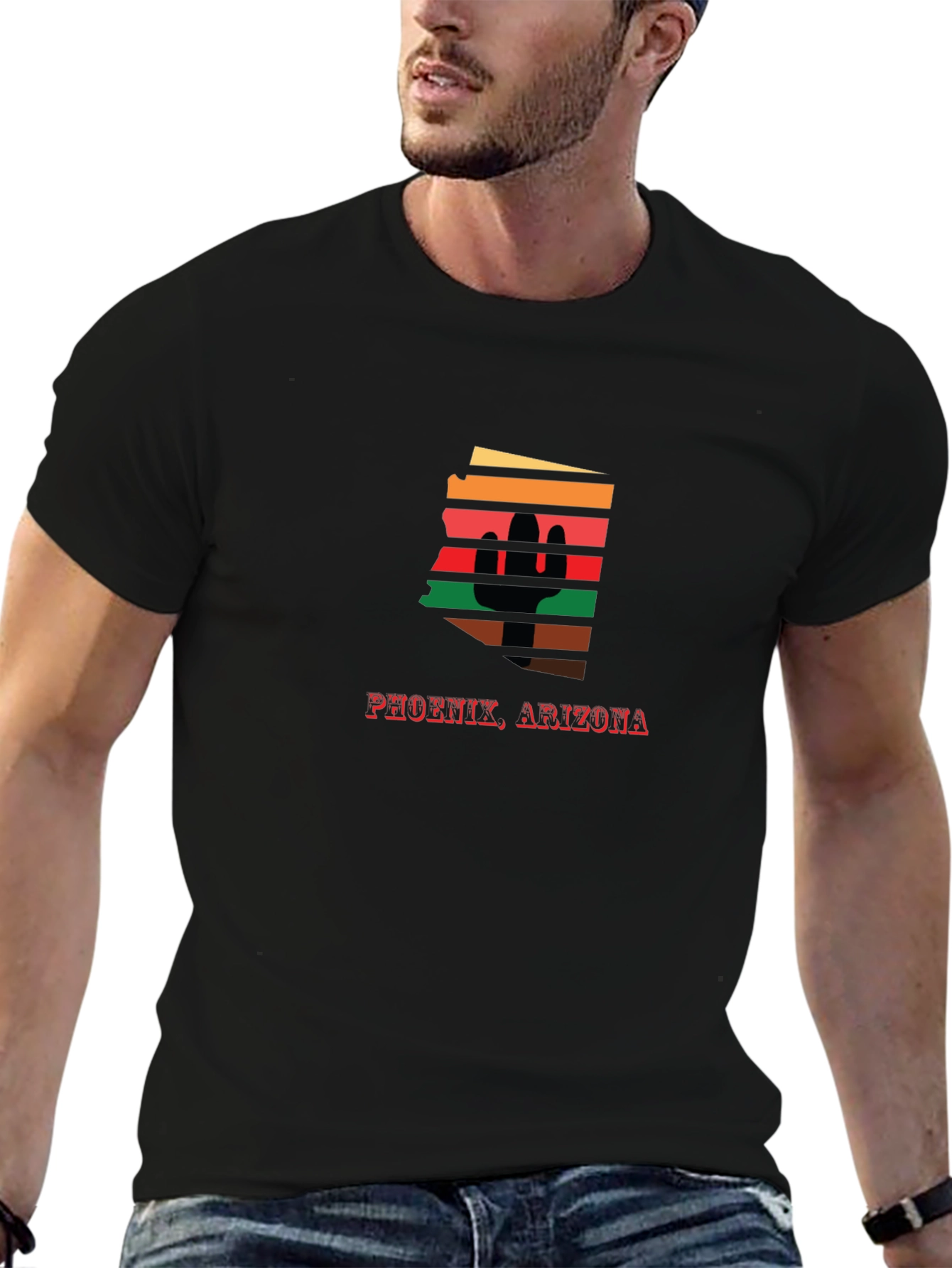 Phoenix Arizona Cactus Retro Graphic Tee