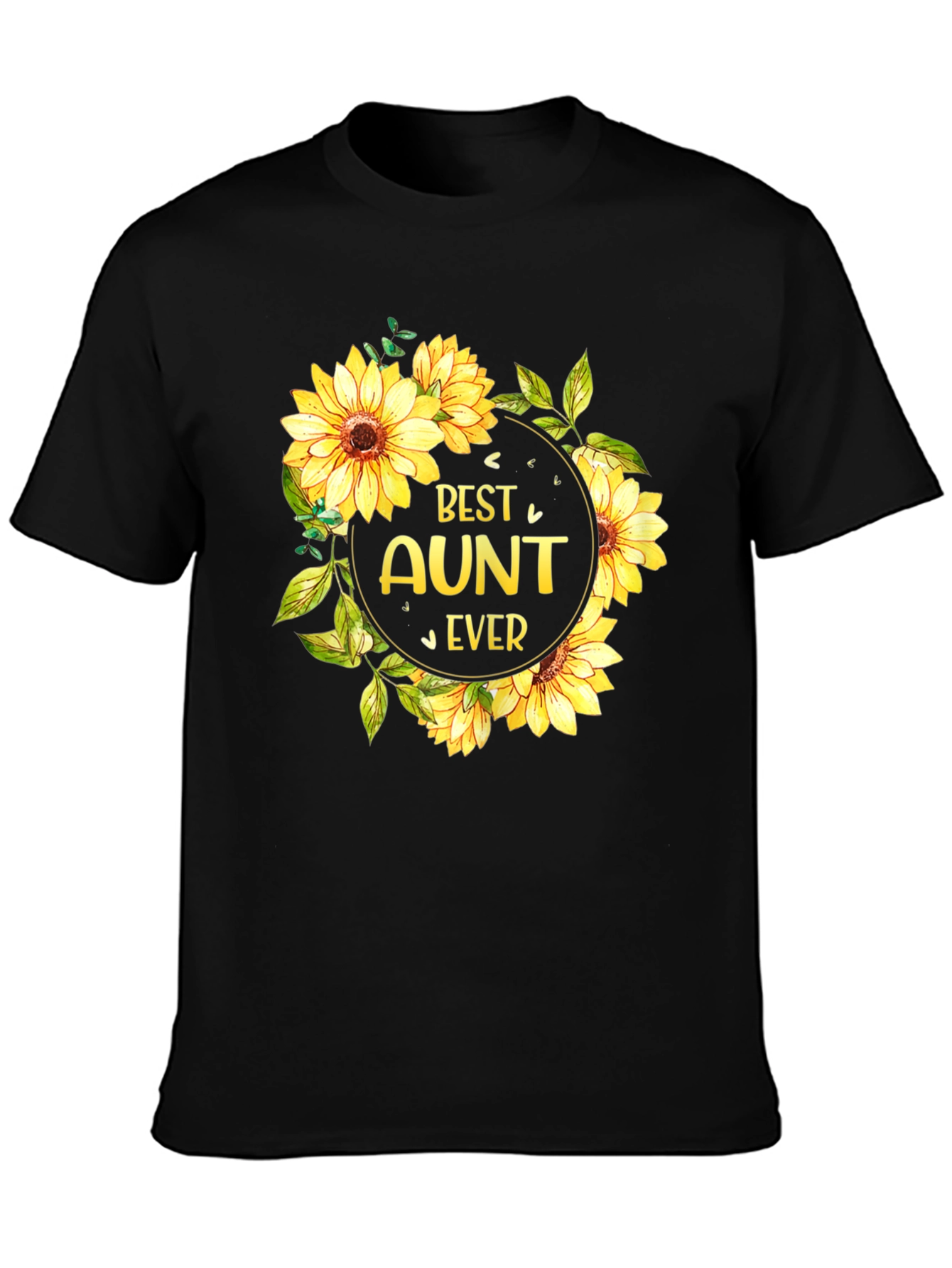 Best Aunt Ever Sunflower Graphic T-Shirt