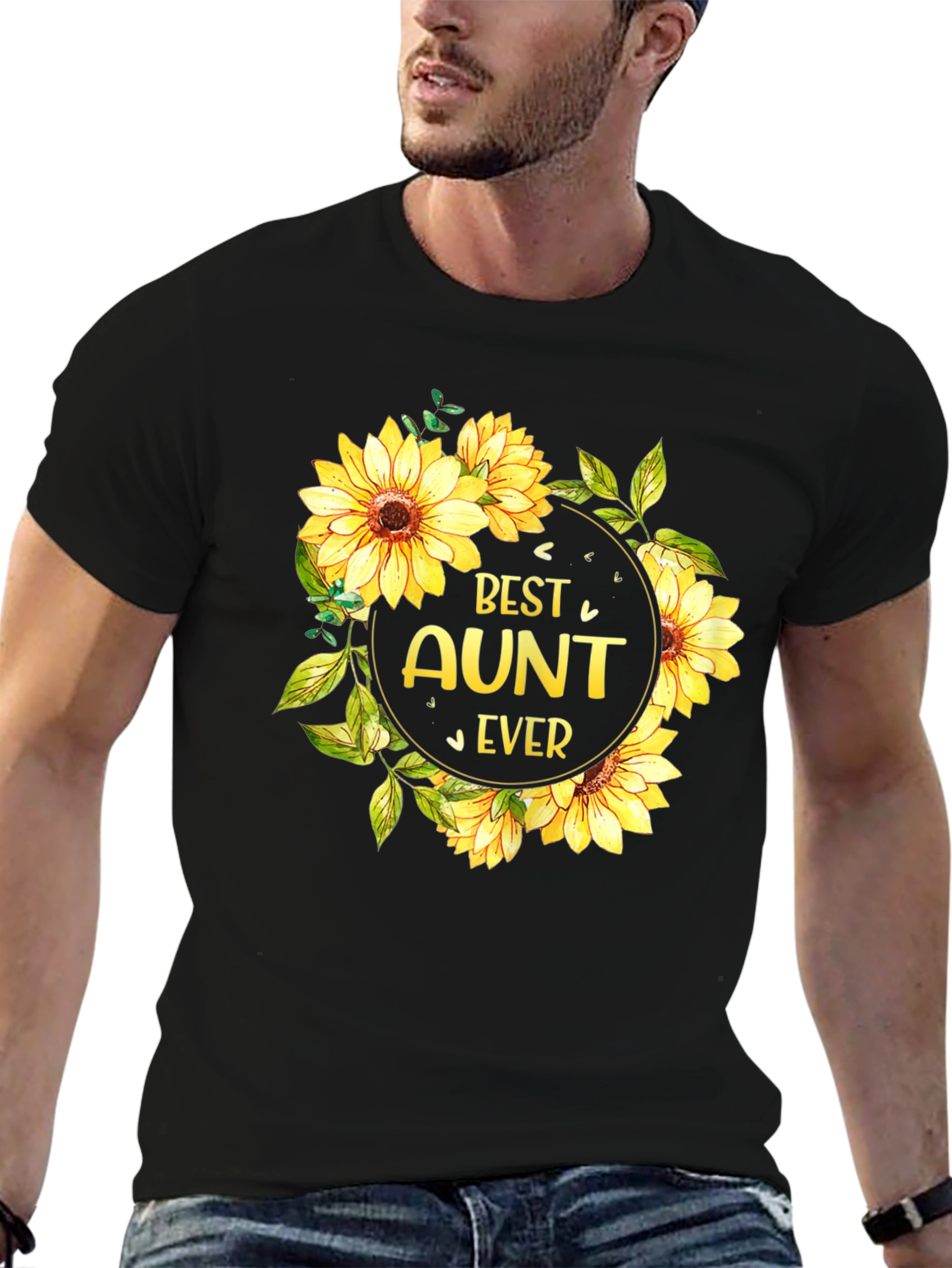 Best Aunt Ever Sunflower Graphic T-Shirt