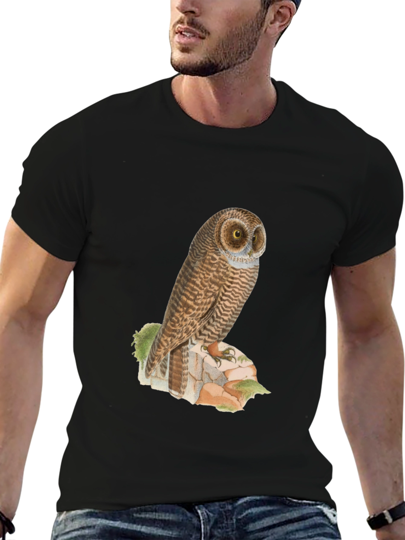 Owl Graphic Tee - Mens Black T-Shirt