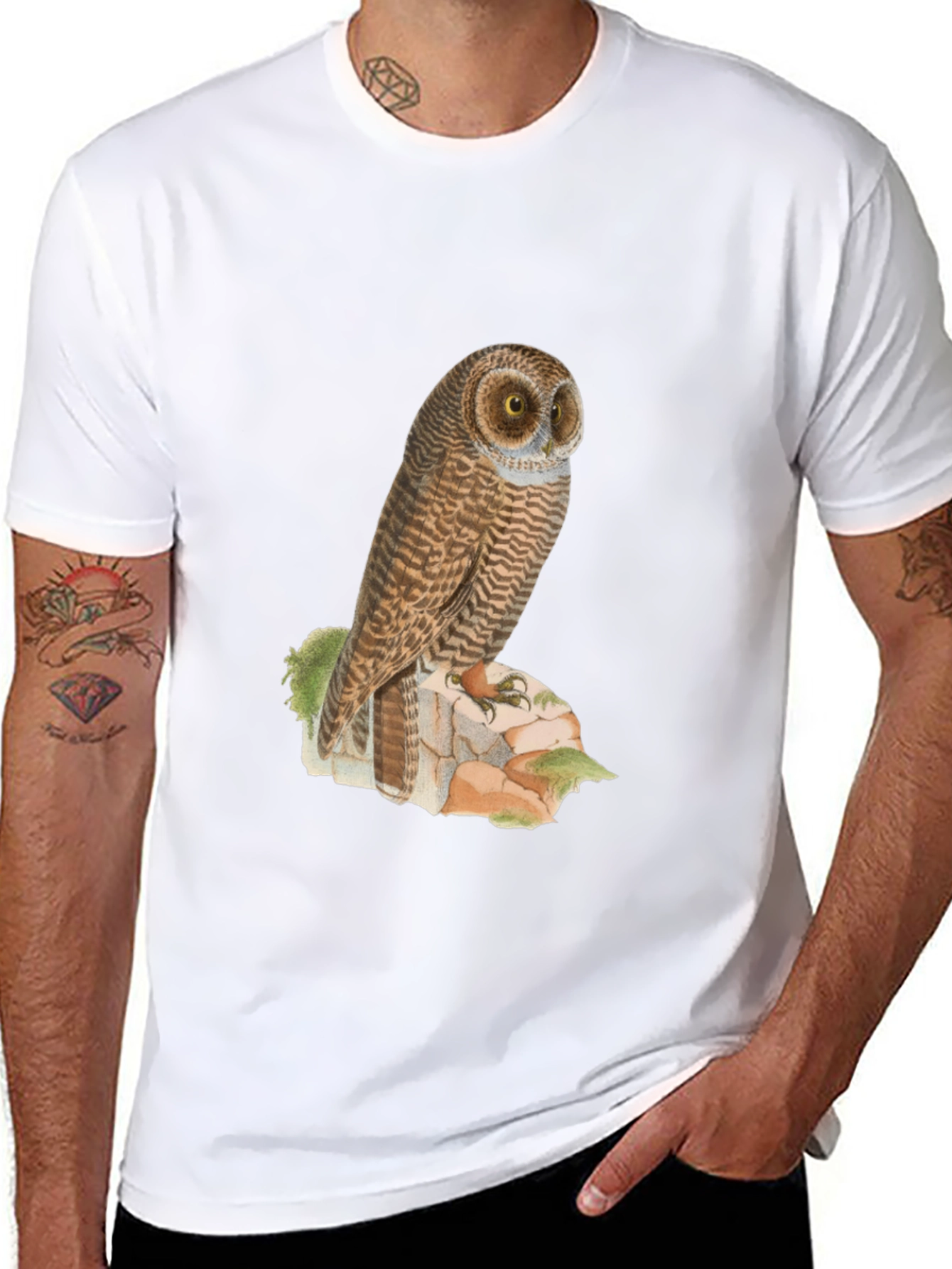 Owl Graphic Tee - Mens Black T-Shirt