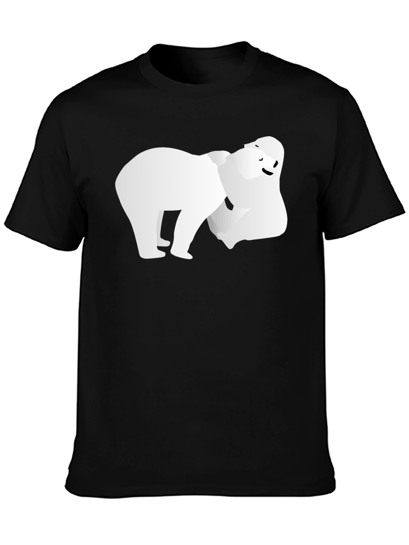 Modern Polar Bear Graphic Tee - Black