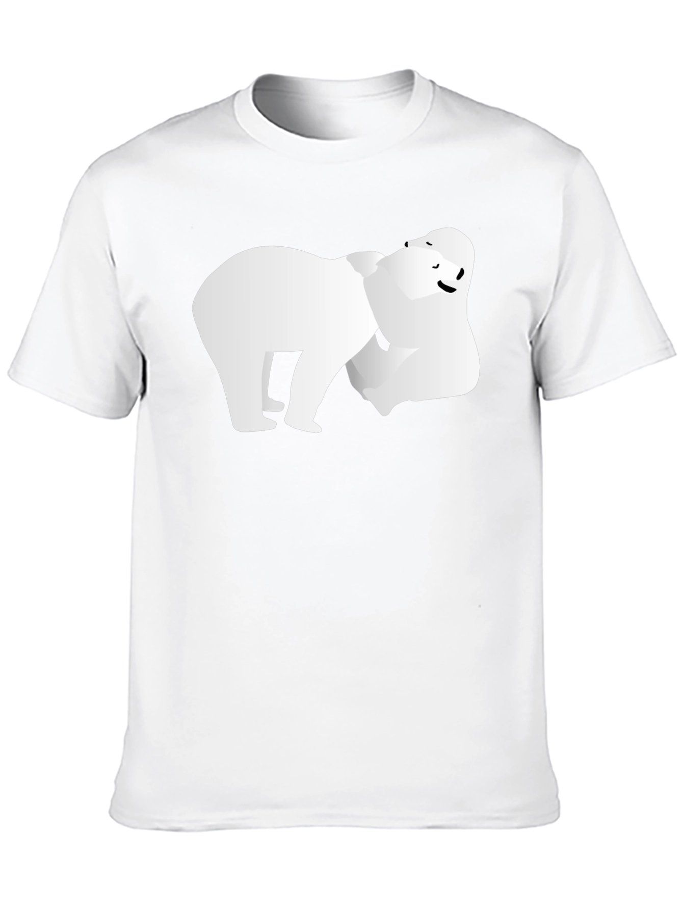 Modern Polar Bear Graphic Tee - Black