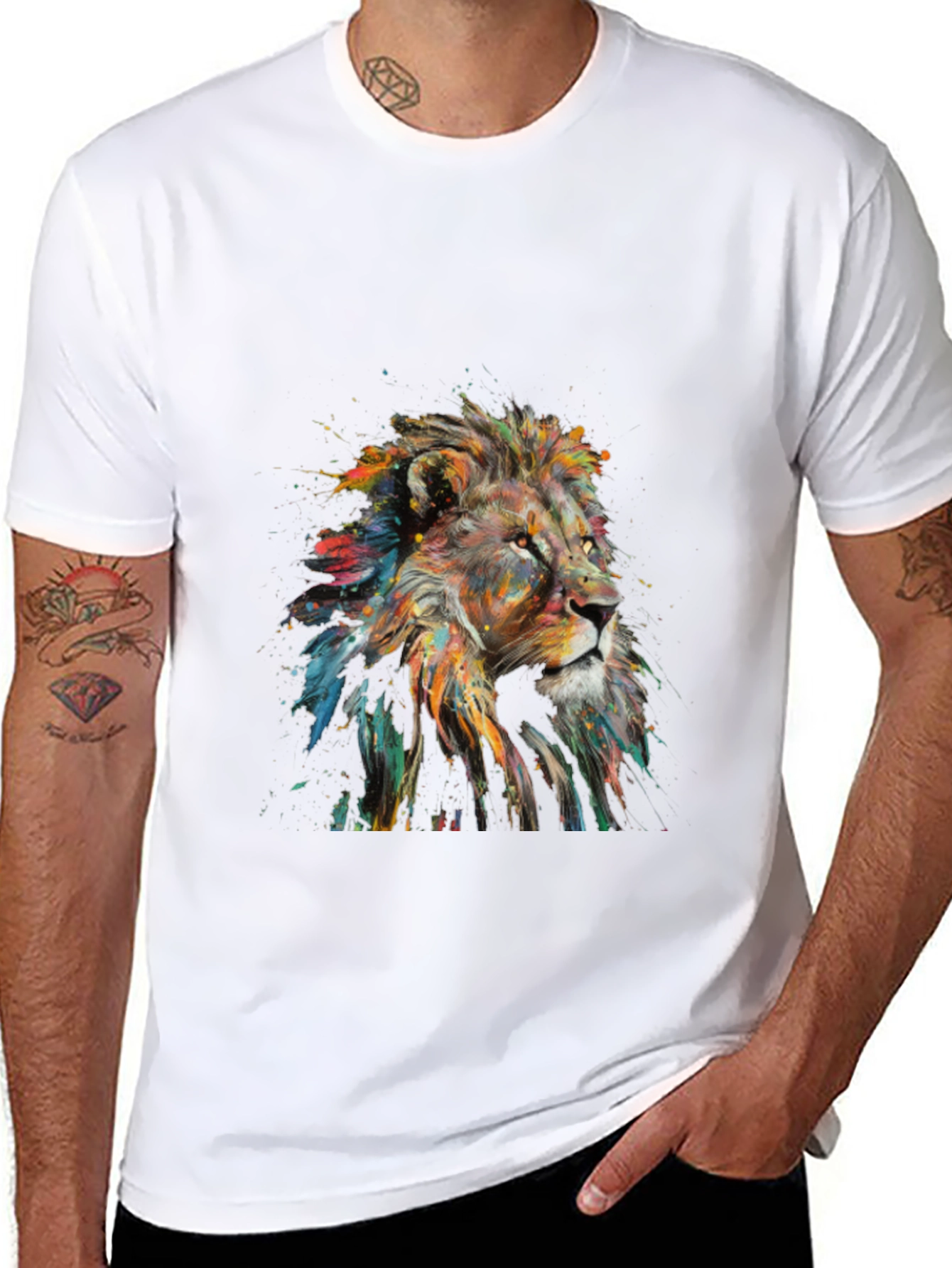 Lion Art Graphic Print T-Shirt