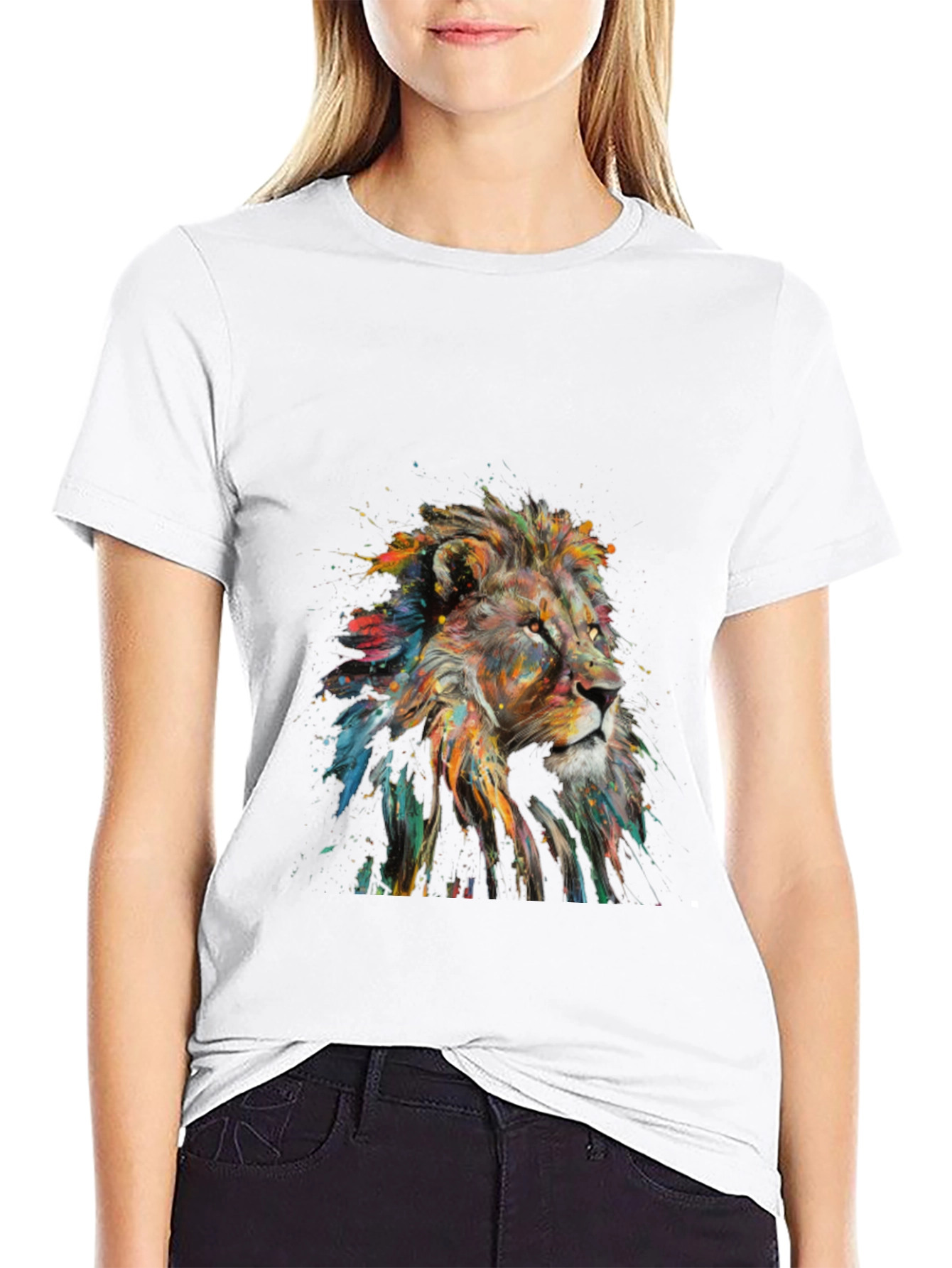 Lion Art Graphic Print T-Shirt