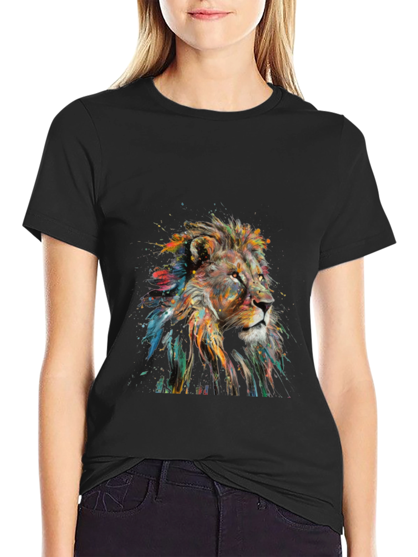 Lion Art Graphic Print T-Shirt