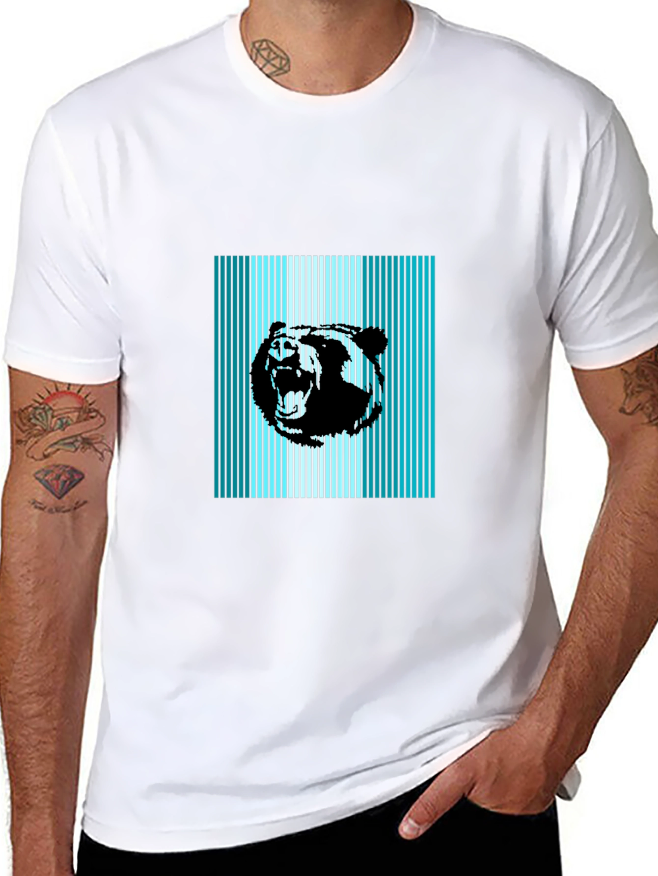 Striking Bear Graphic Tee - Modern Style