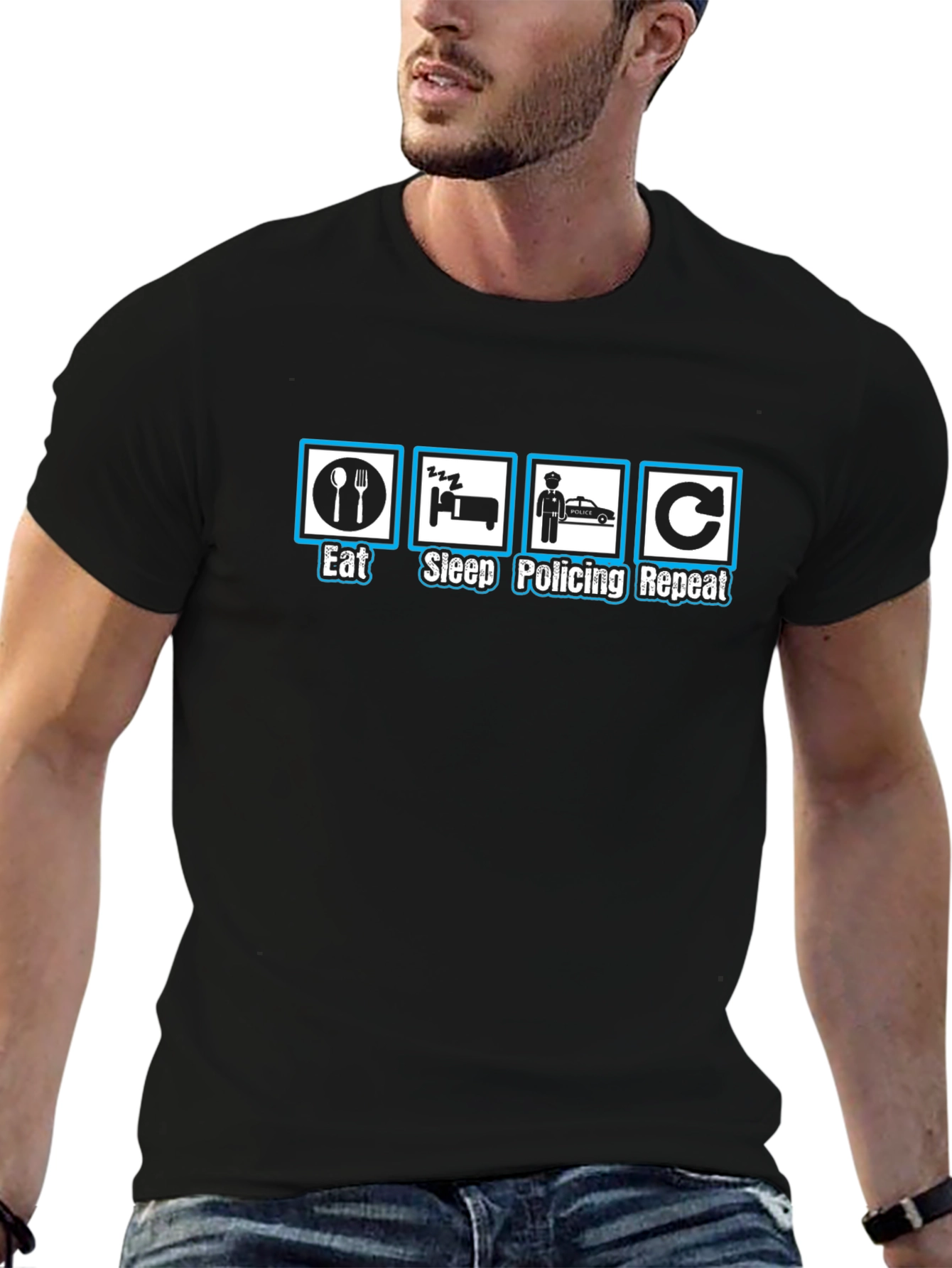 Eat Sleep Policing Repeat - Funny Police T-Shirt