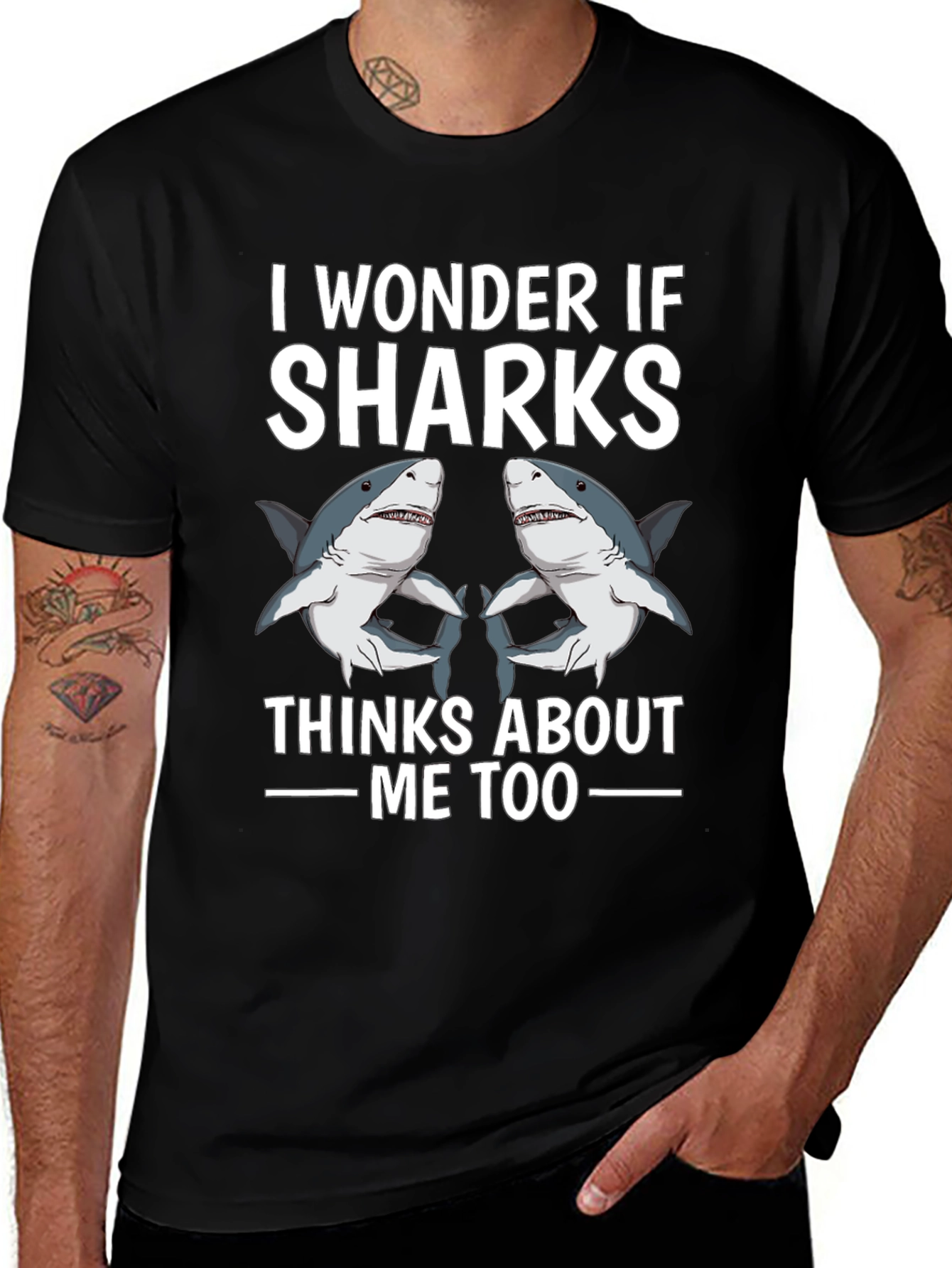 I Wonder If Sharks Think About Me Too T-Shirt