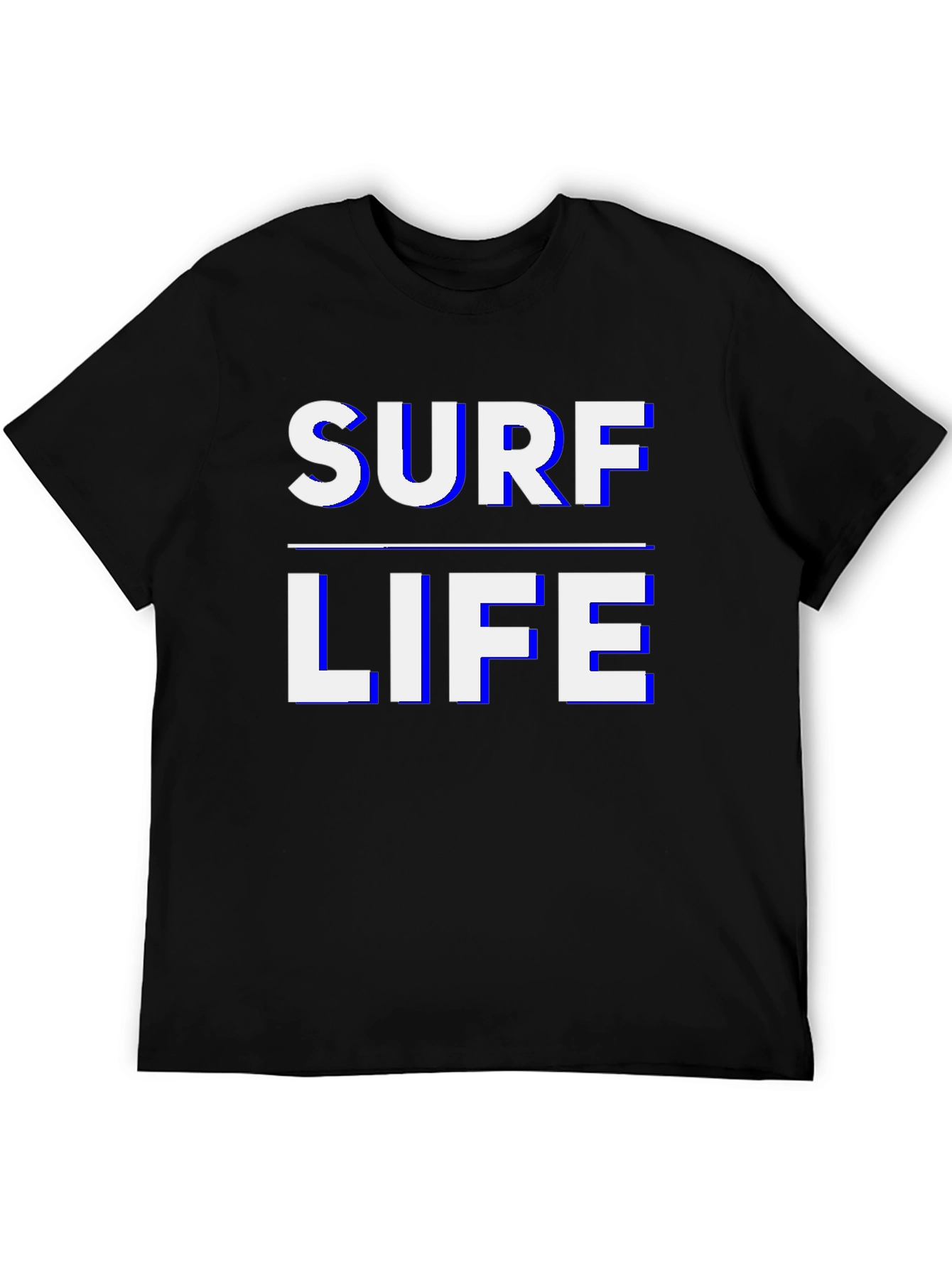 Surf Life Graphic Tee - Black Casual T-Shirt