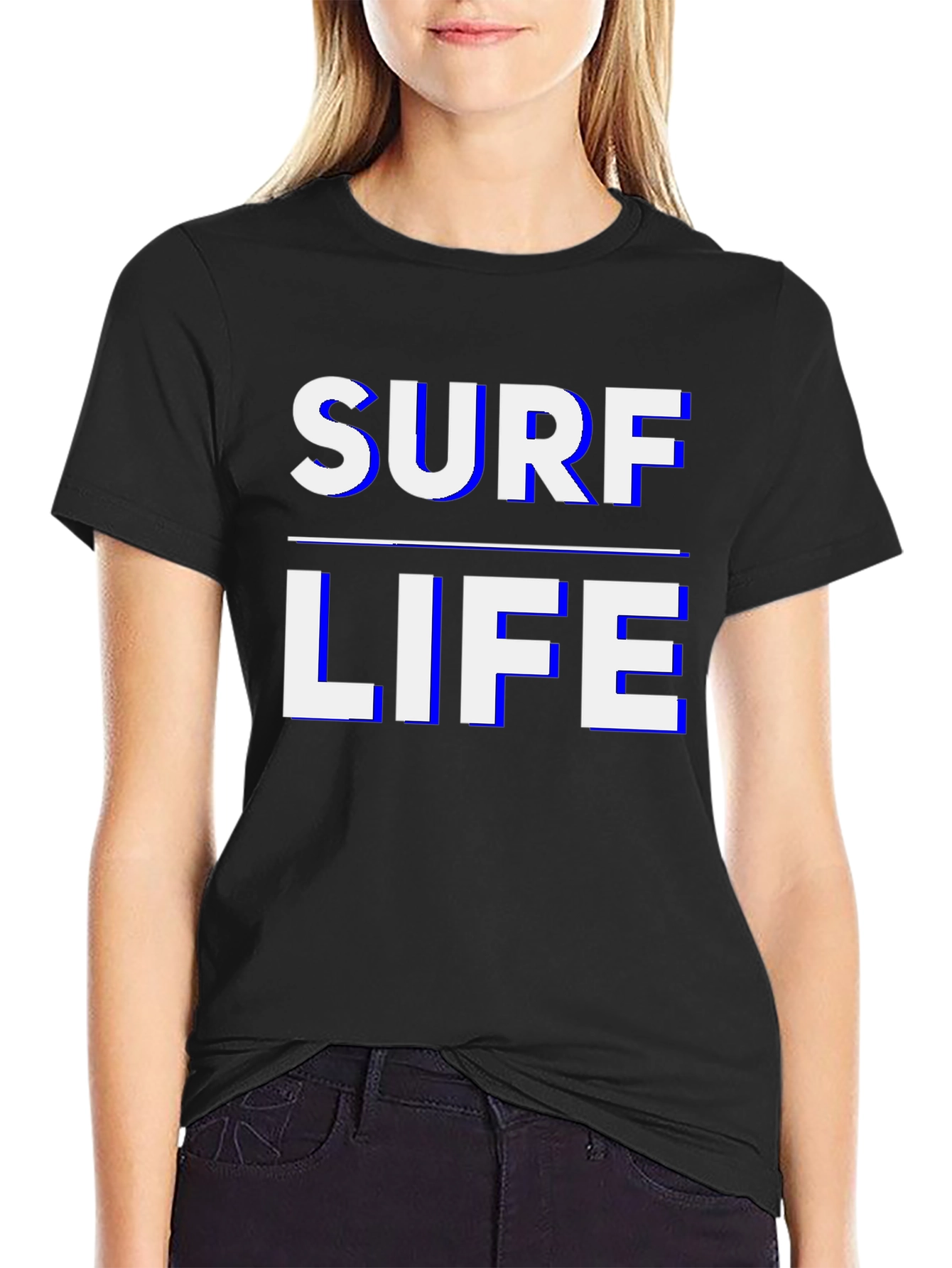 Surf Life Graphic Tee - Black Casual T-Shirt