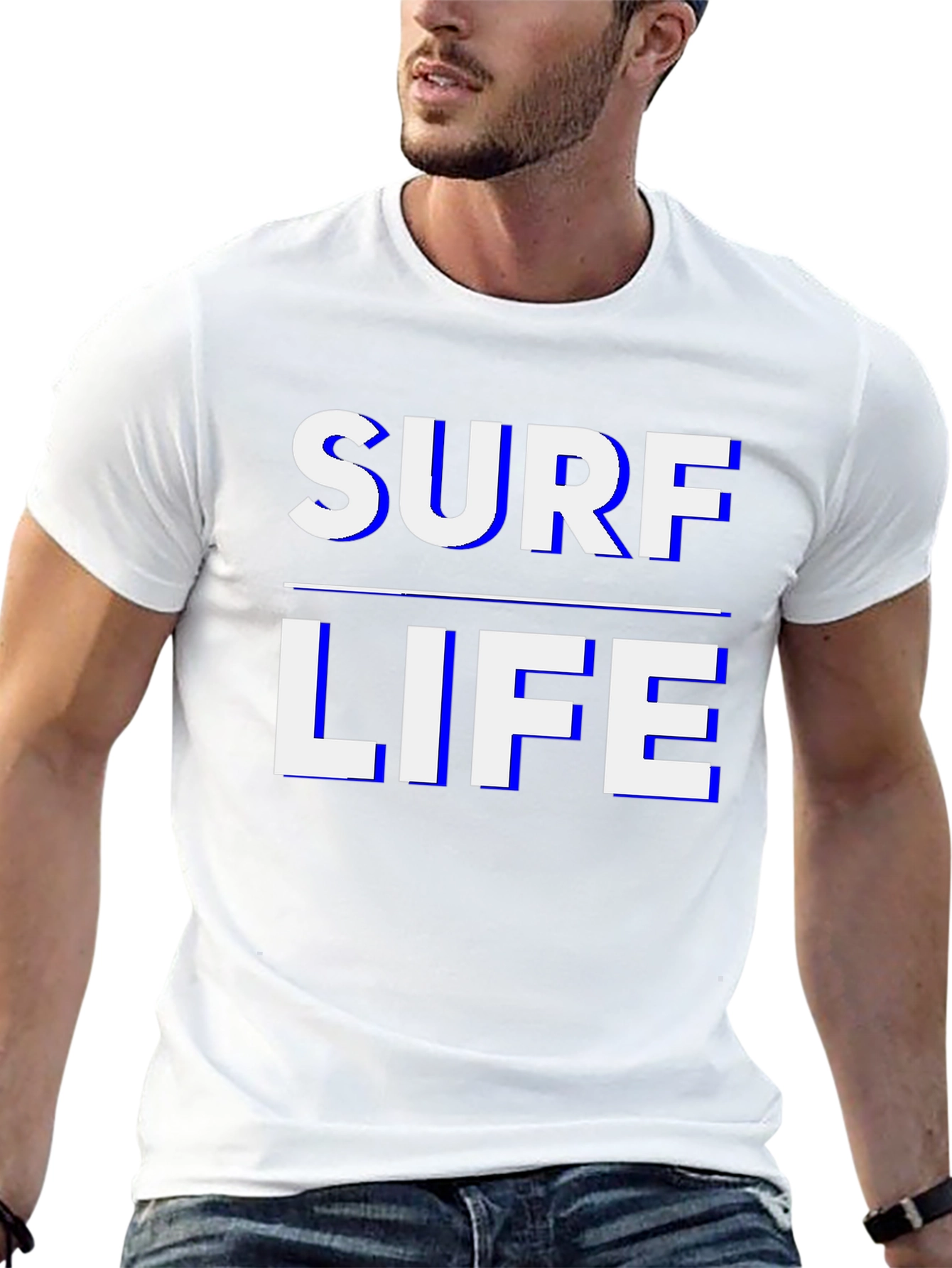 Surf Life Graphic Tee - Black Casual T-Shirt