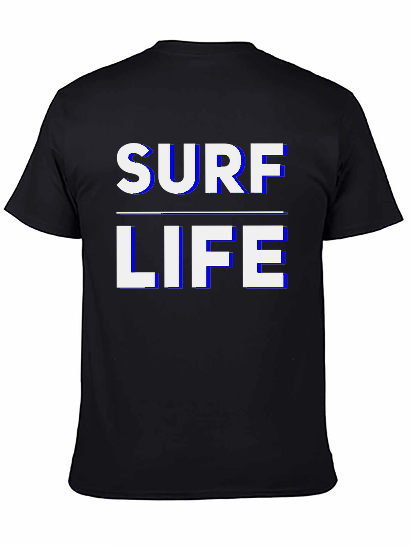 Surf Life Graphic Tee - Black Casual T-Shirt