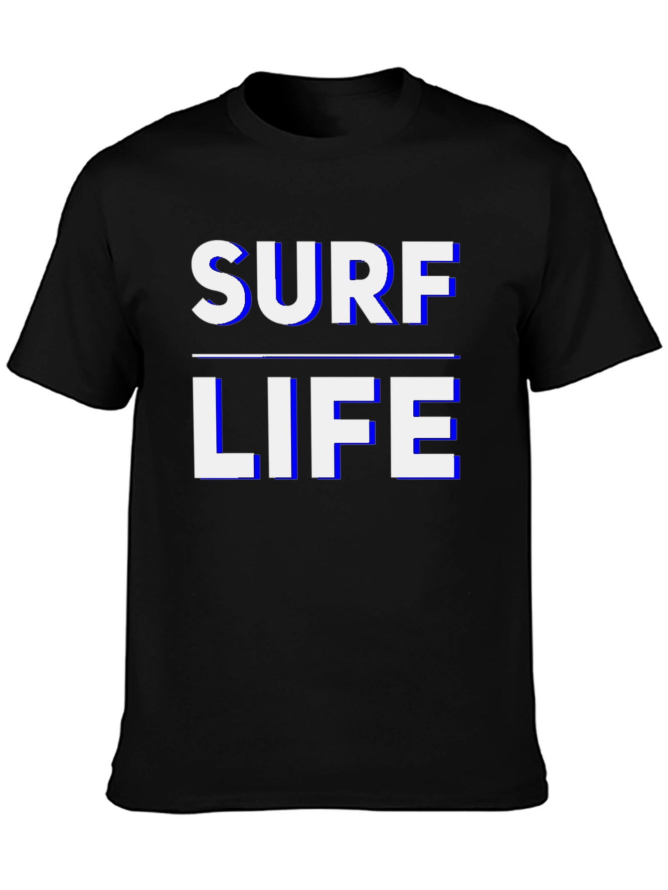 Surf Life Graphic Tee - Black Casual T-Shirt