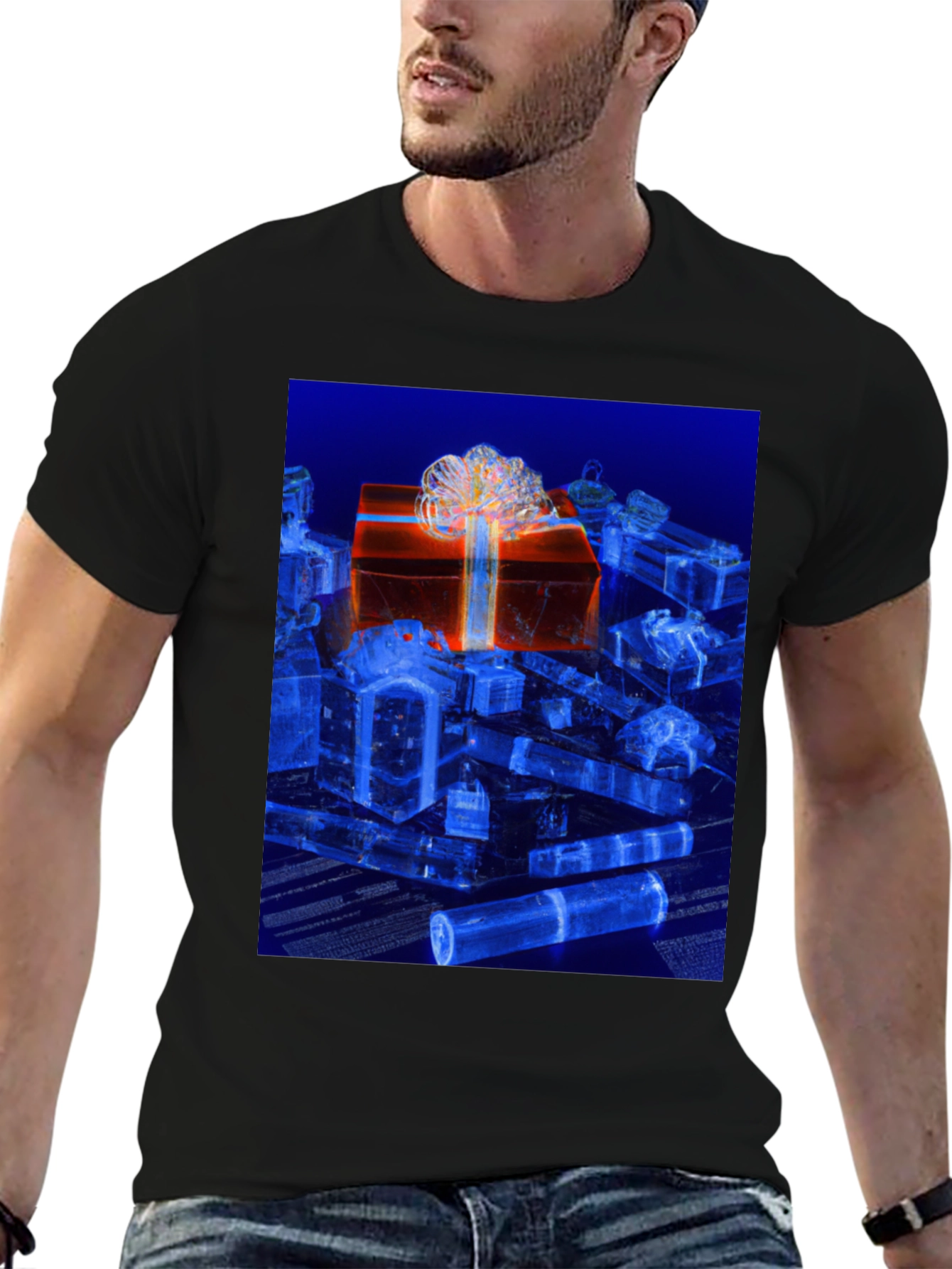 Gift Box Graphic Tee - Stylish Holiday Design