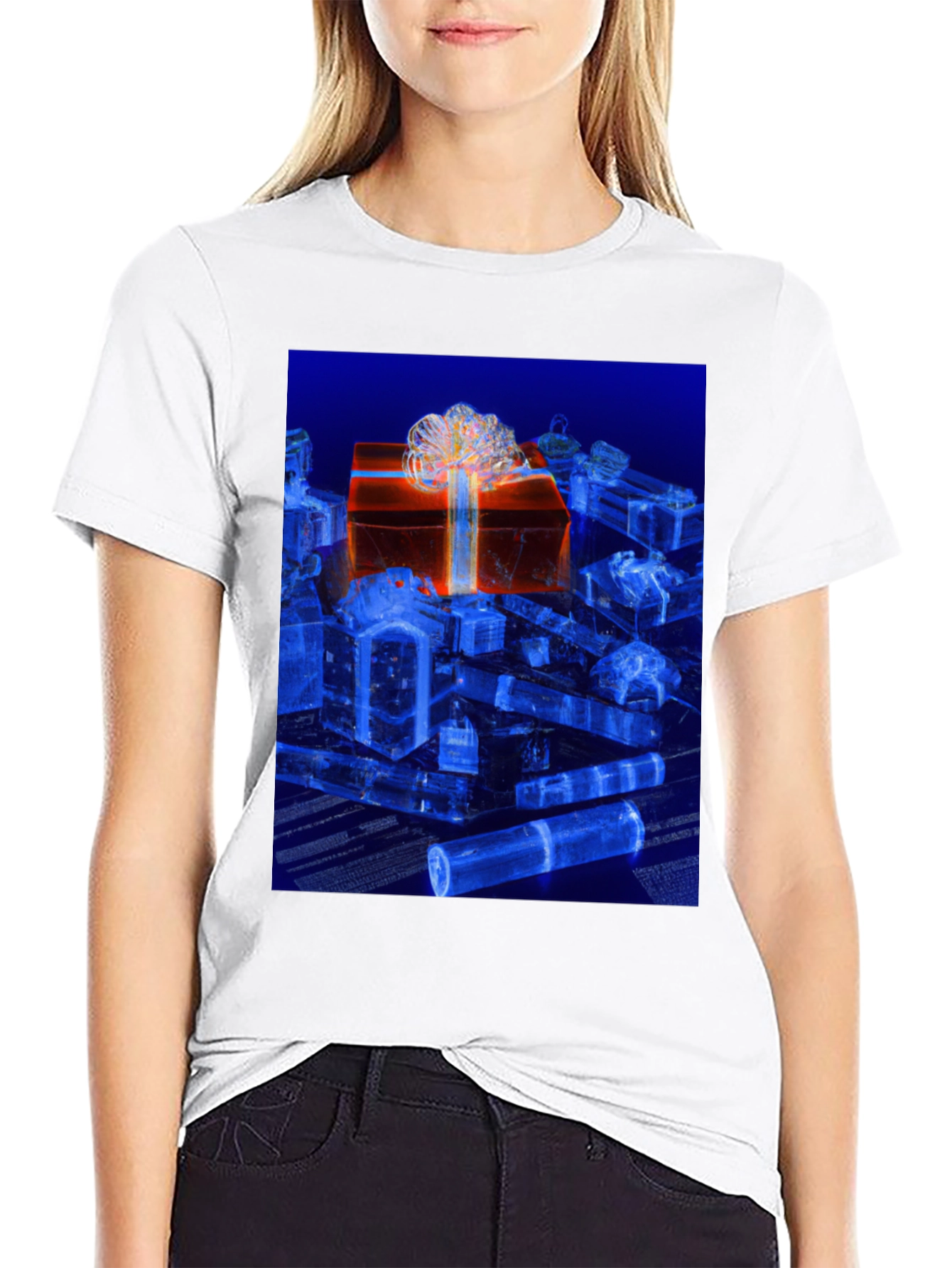 Gift Box Graphic Tee - Stylish Holiday Design