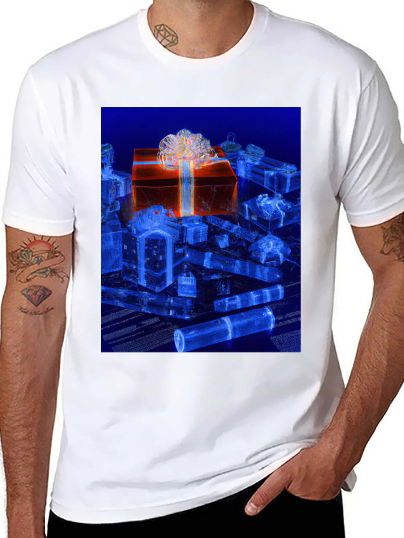 Gift Box Graphic Tee - Stylish Holiday Design