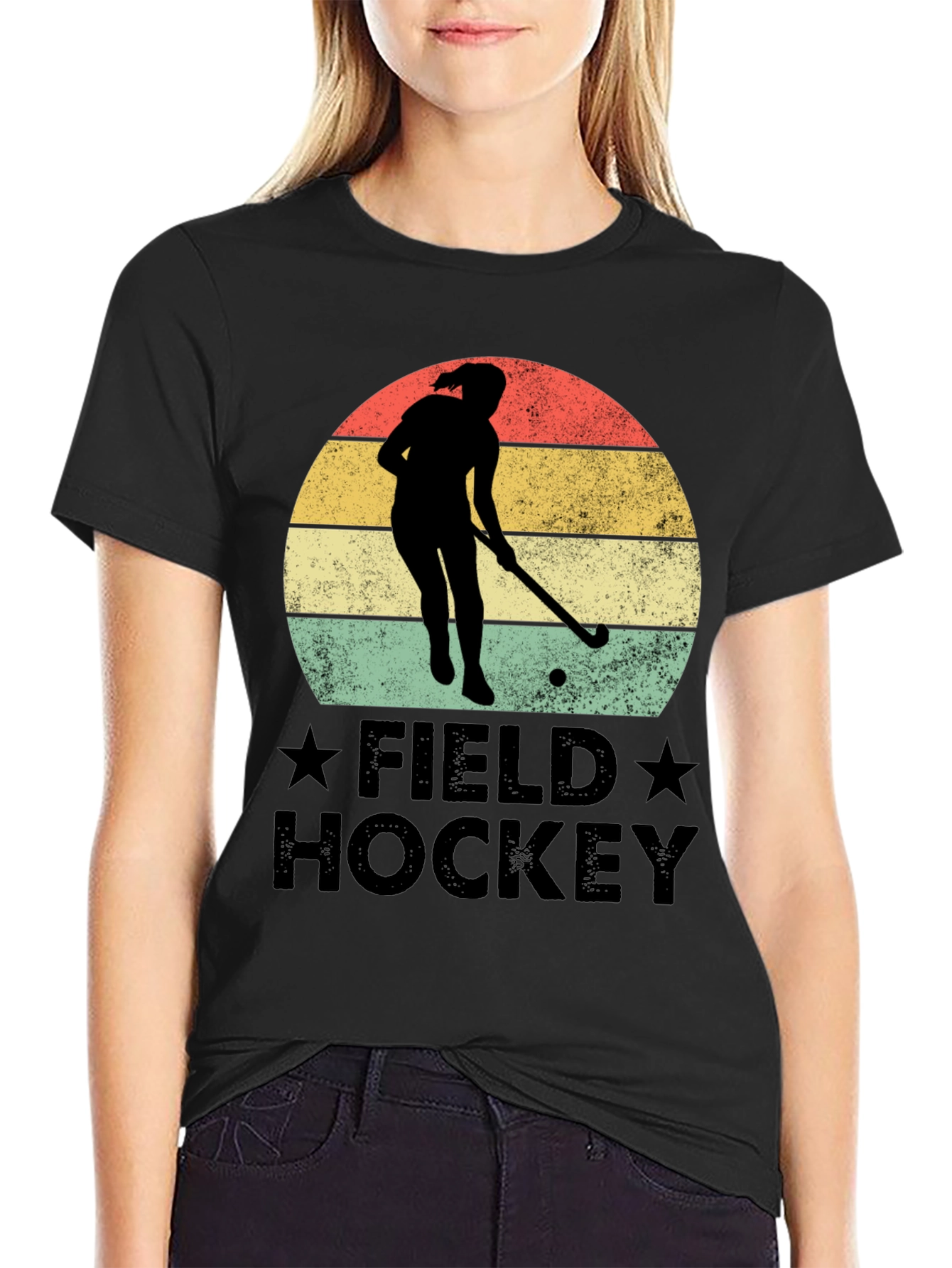 Field Hockey Retro Graphic Tee