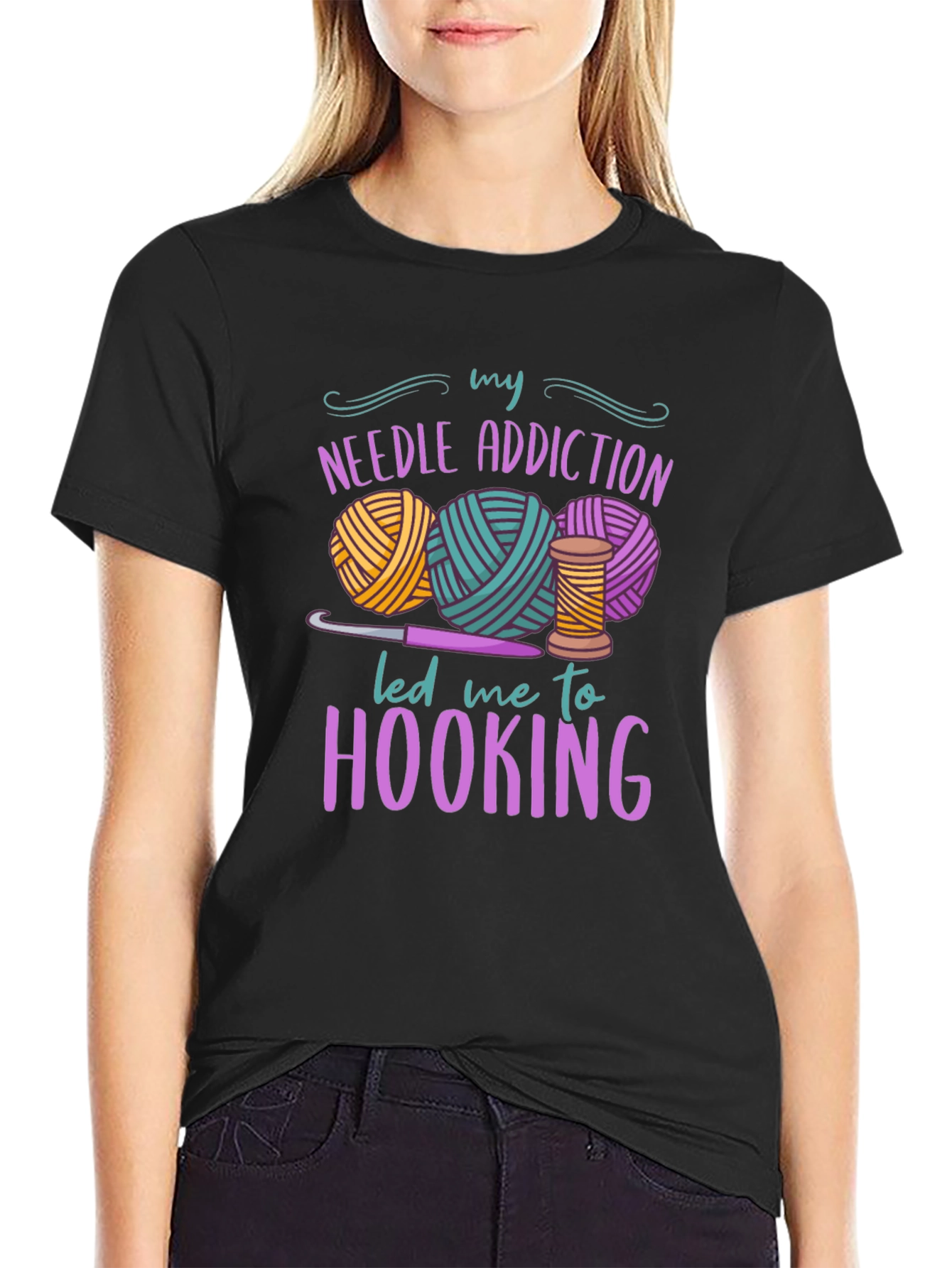 Needle Addiction Hooking T-Shirt - Crafty Apparel
