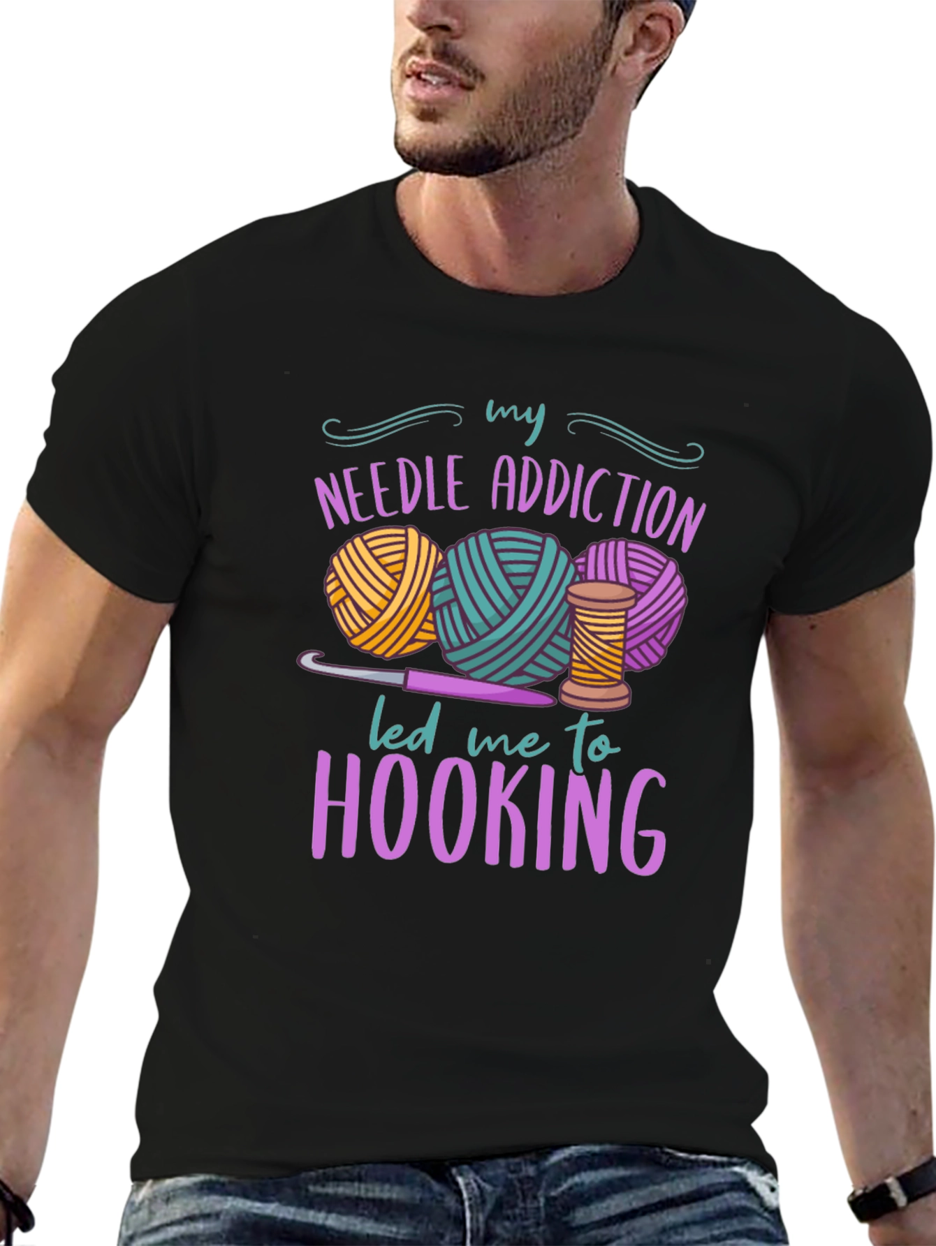 Needle Addiction Hooking T-Shirt - Crafty Apparel