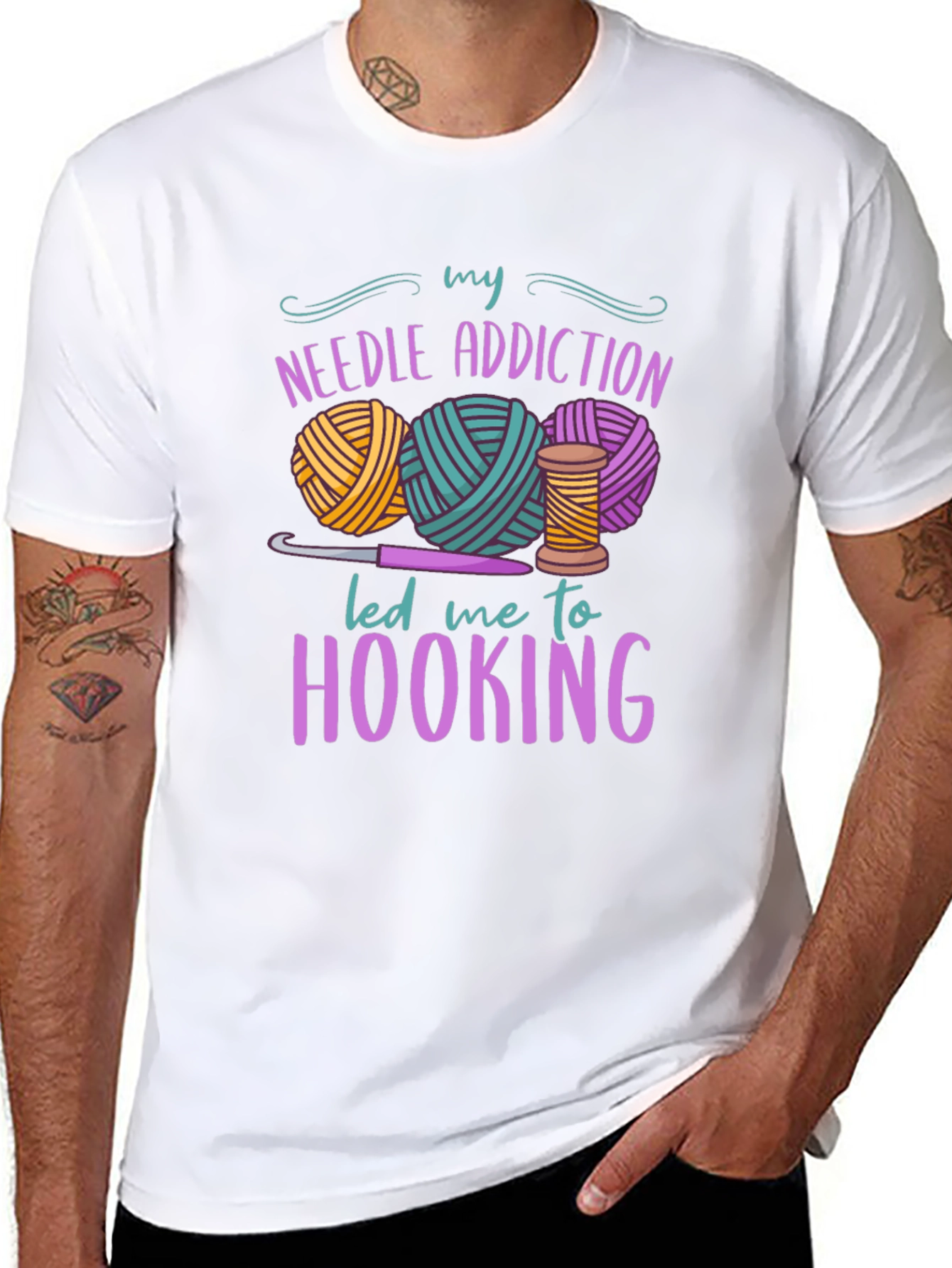 Needle Addiction Hooking T-Shirt - Crafty Apparel