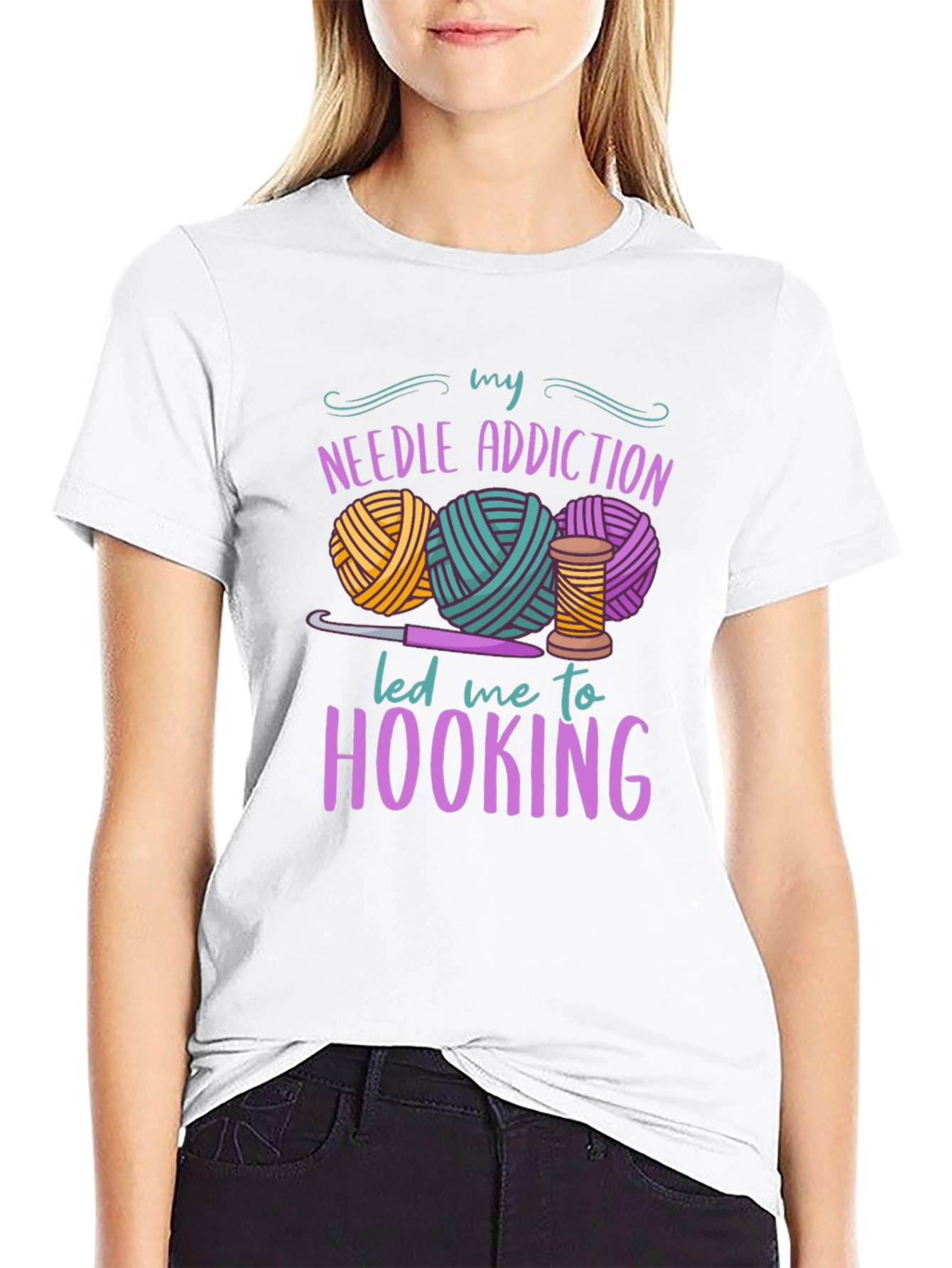 Needle Addiction Hooking T-Shirt - Crafty Apparel