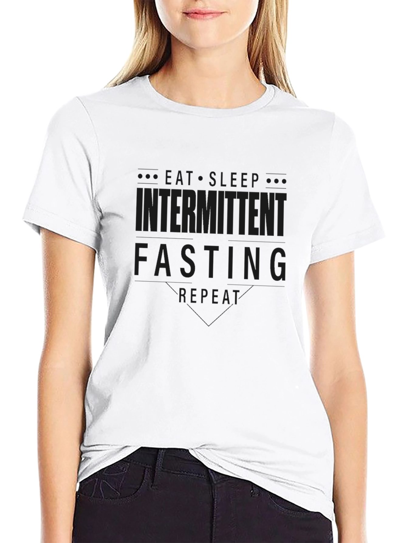 Intermittent Fasting Graphic Tee - Eat Sleep Repeat