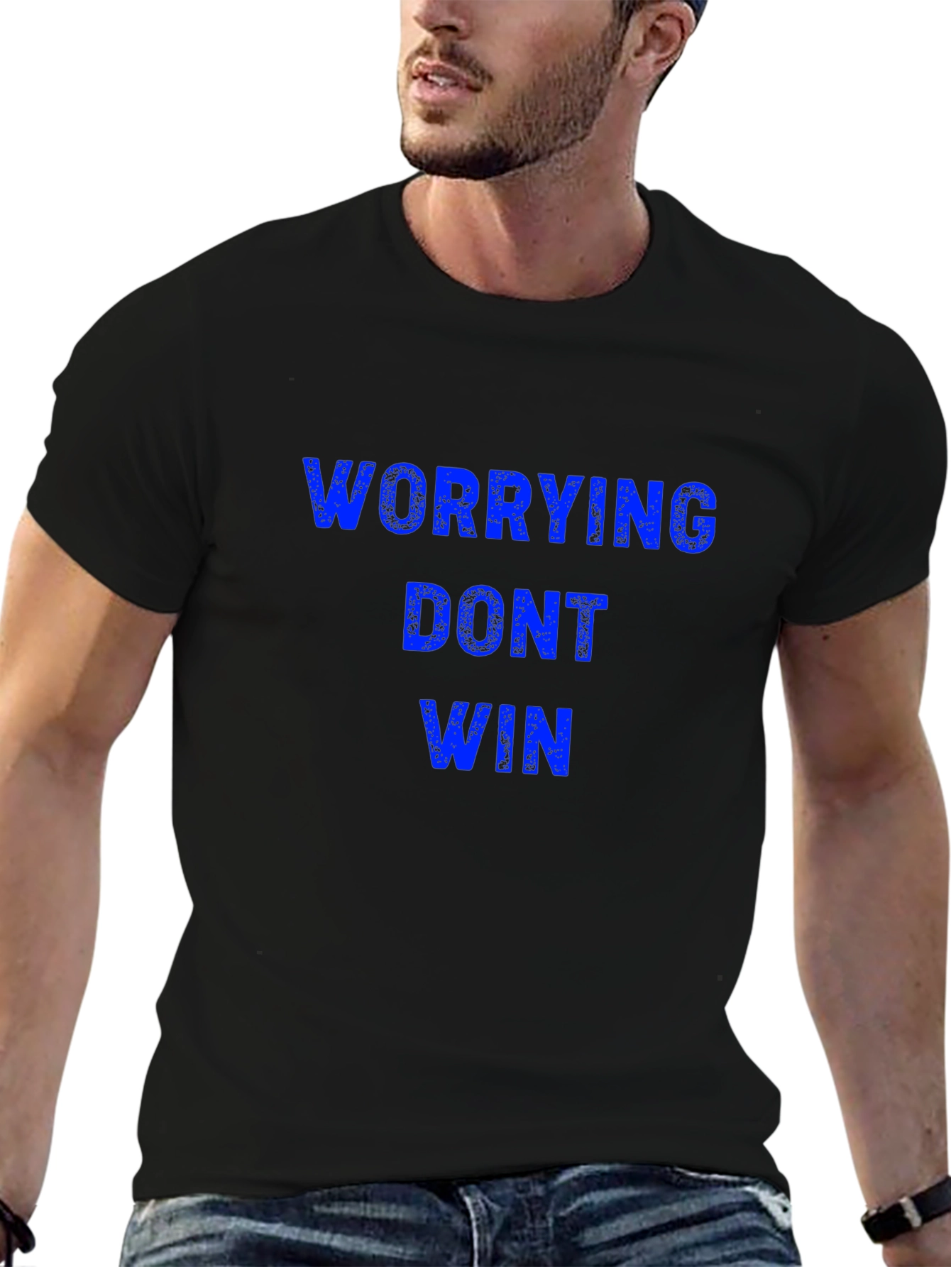 Worrying Dont Win Graphic Tee - Black