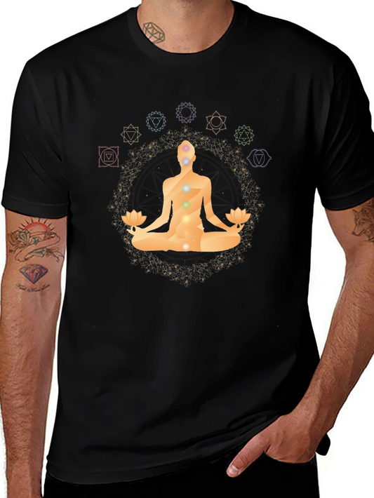 Chakra Meditation Black T-Shirt