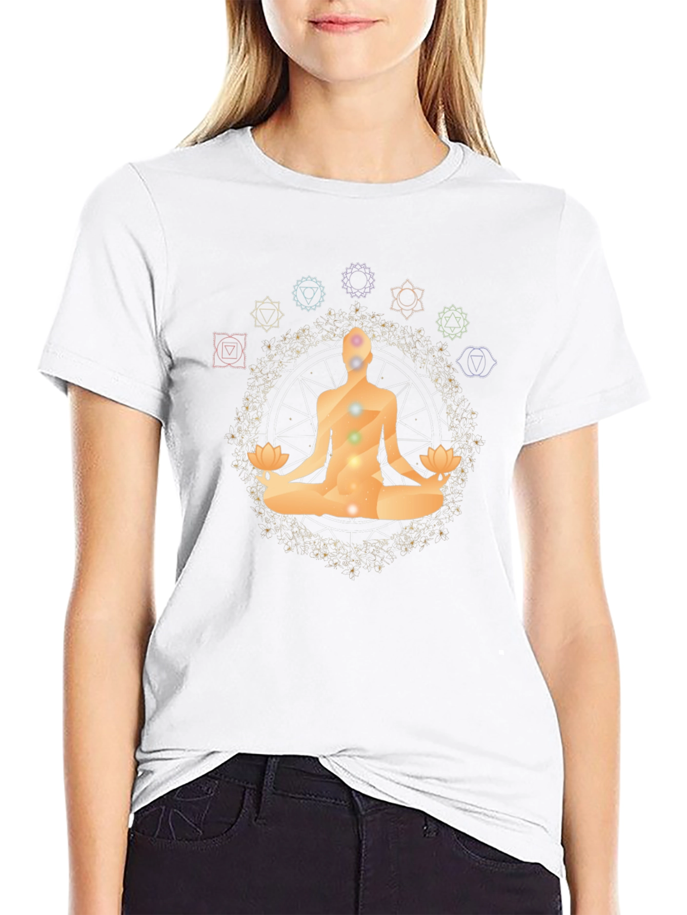 Chakra Meditation Black T-Shirt