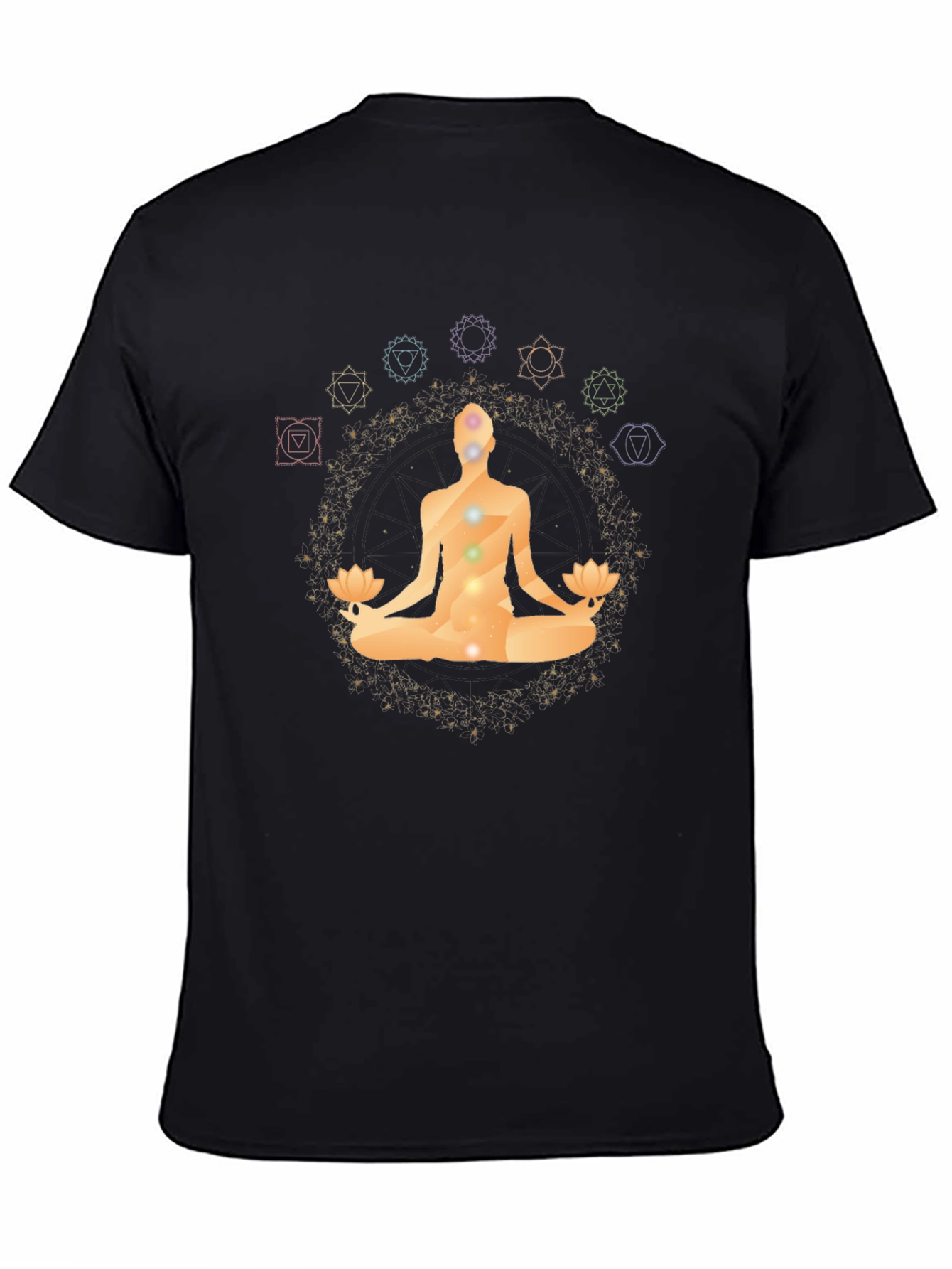 Chakra Meditation Black T-Shirt