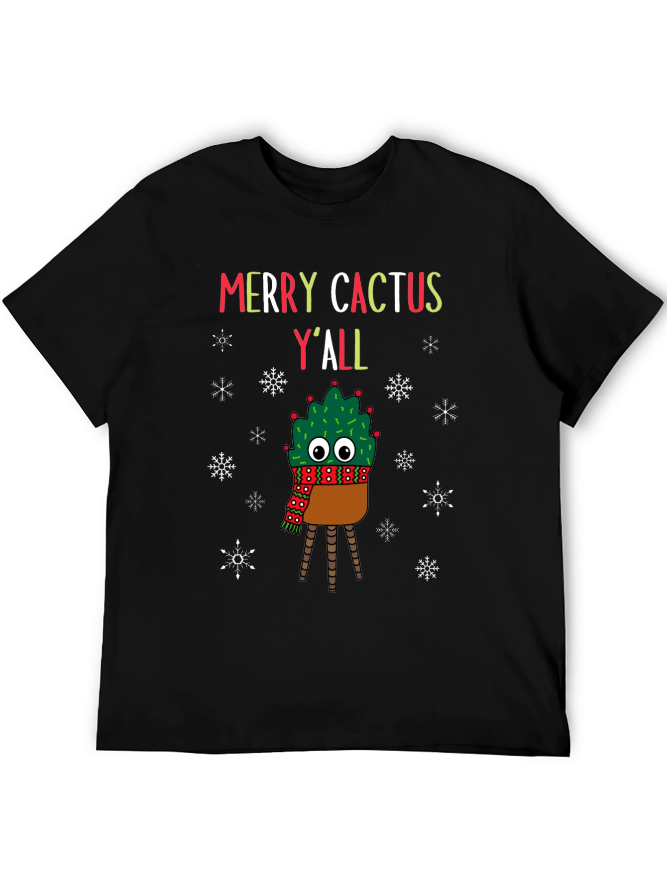 Merry Cactus Yall T-Shirt - Holiday Graphic Tee
