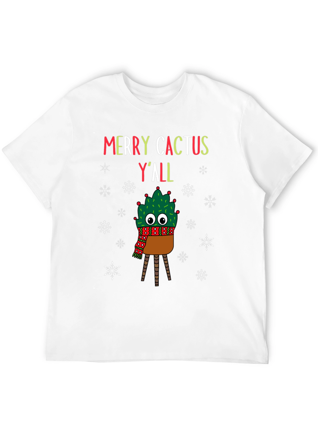 Merry Cactus Yall T-Shirt - Holiday Graphic Tee