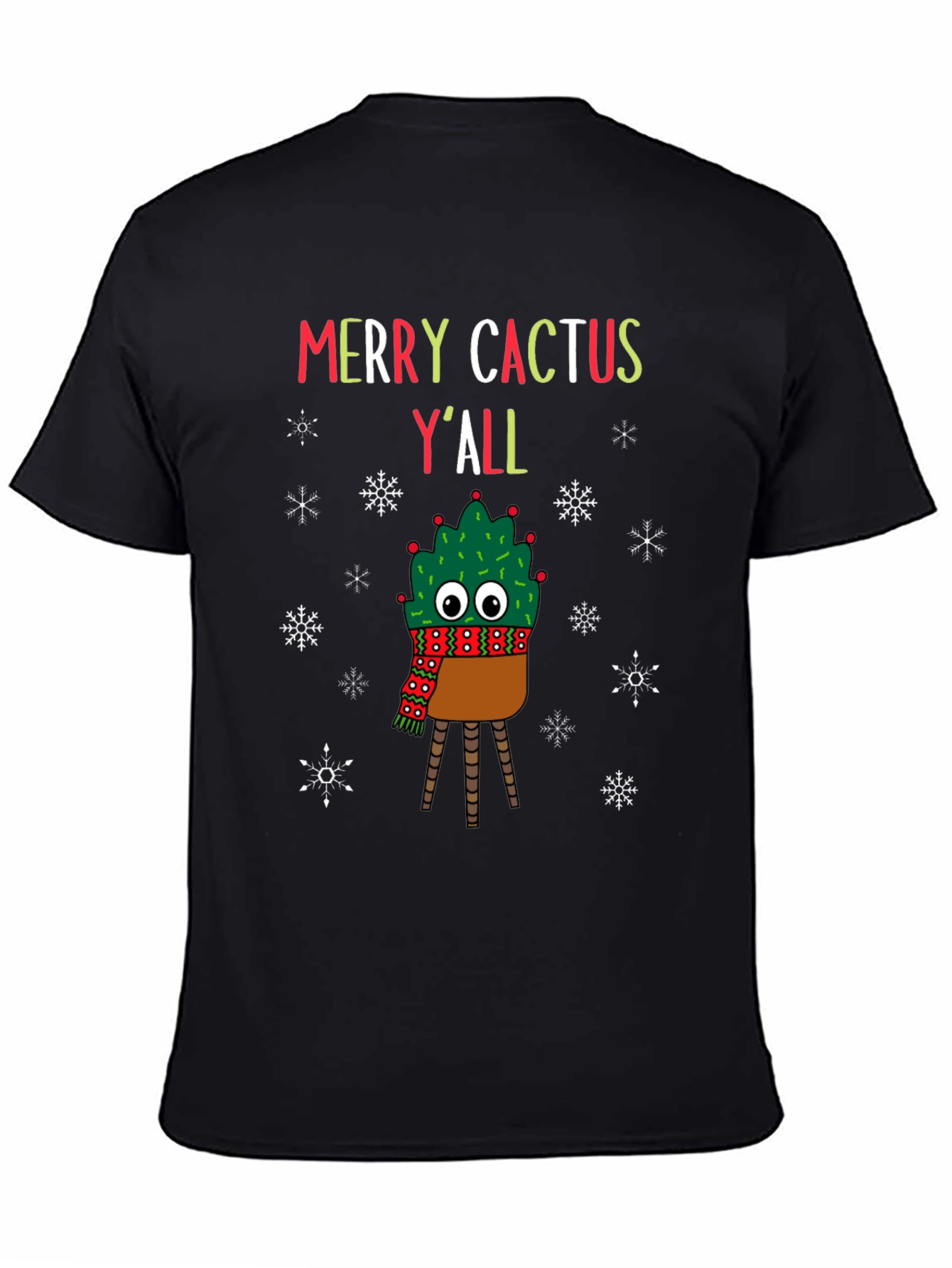 Merry Cactus Yall T-Shirt - Holiday Graphic Tee