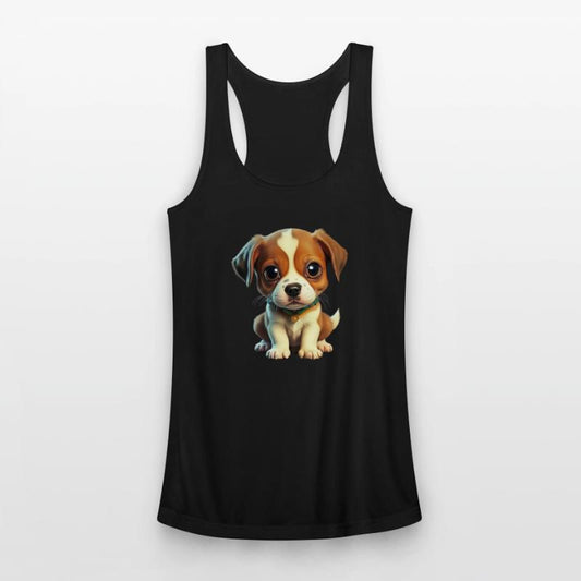 A dog sits and looks at you