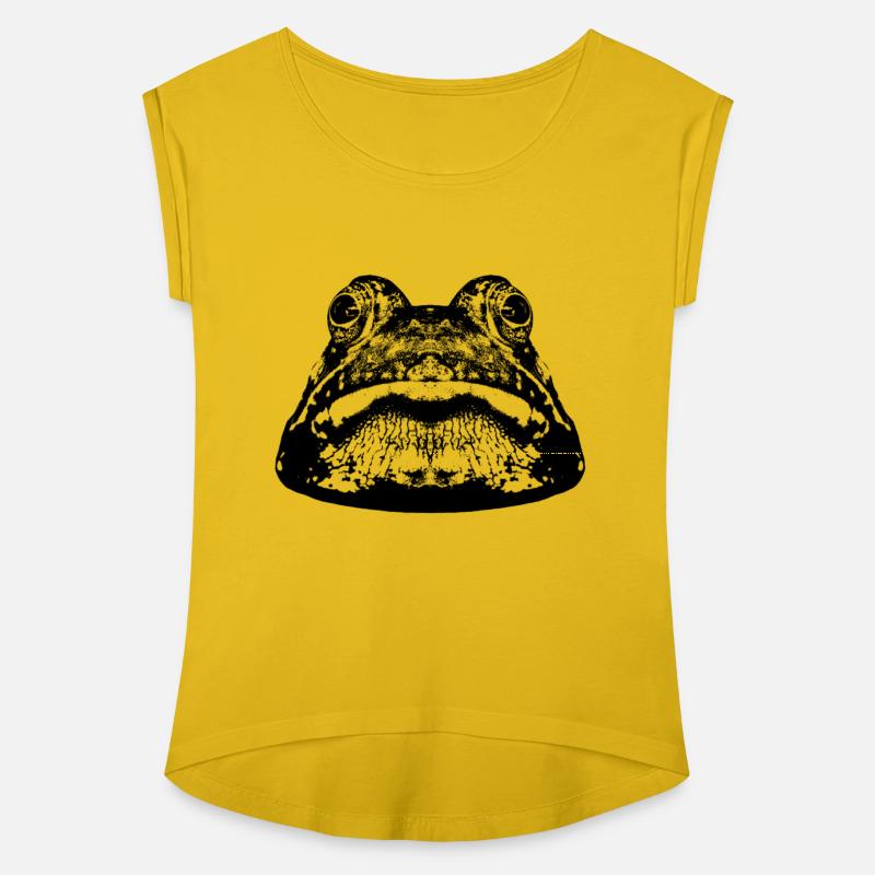 A frog face looks out of the water