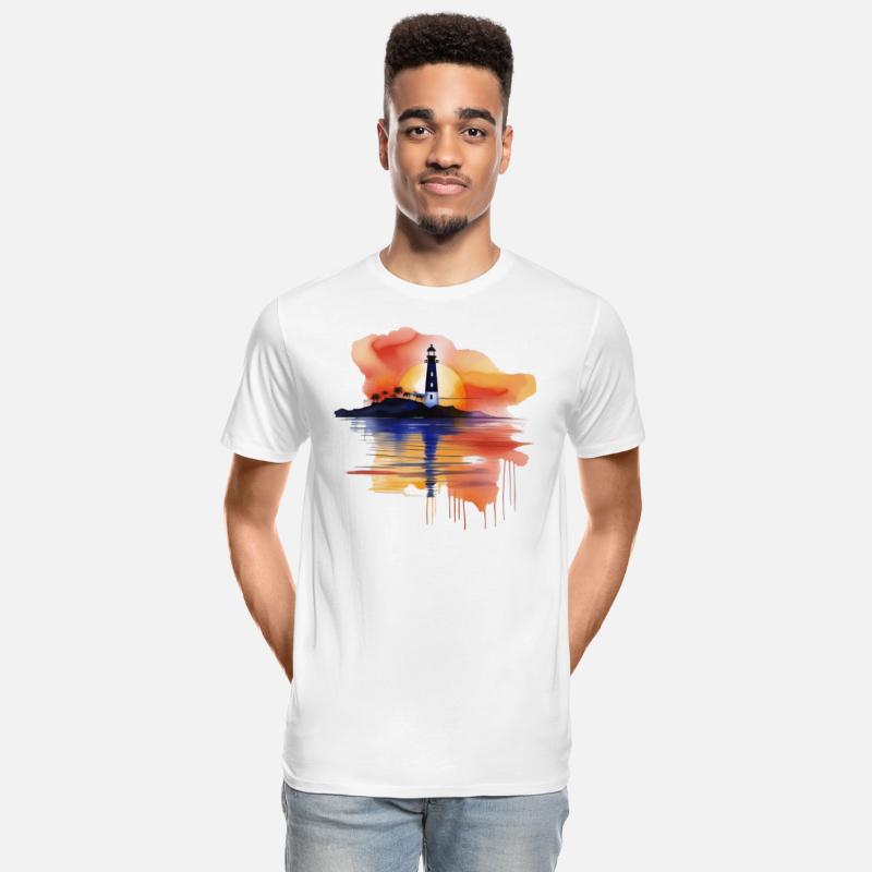 A Watercolor Lighthouse Scene