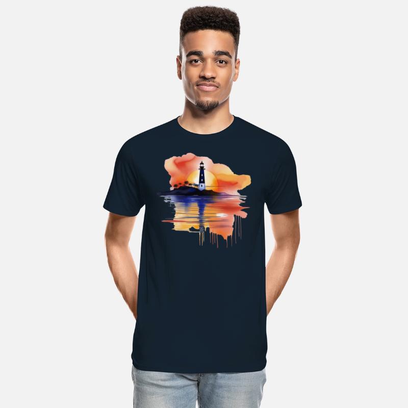 A Watercolor Lighthouse Scene