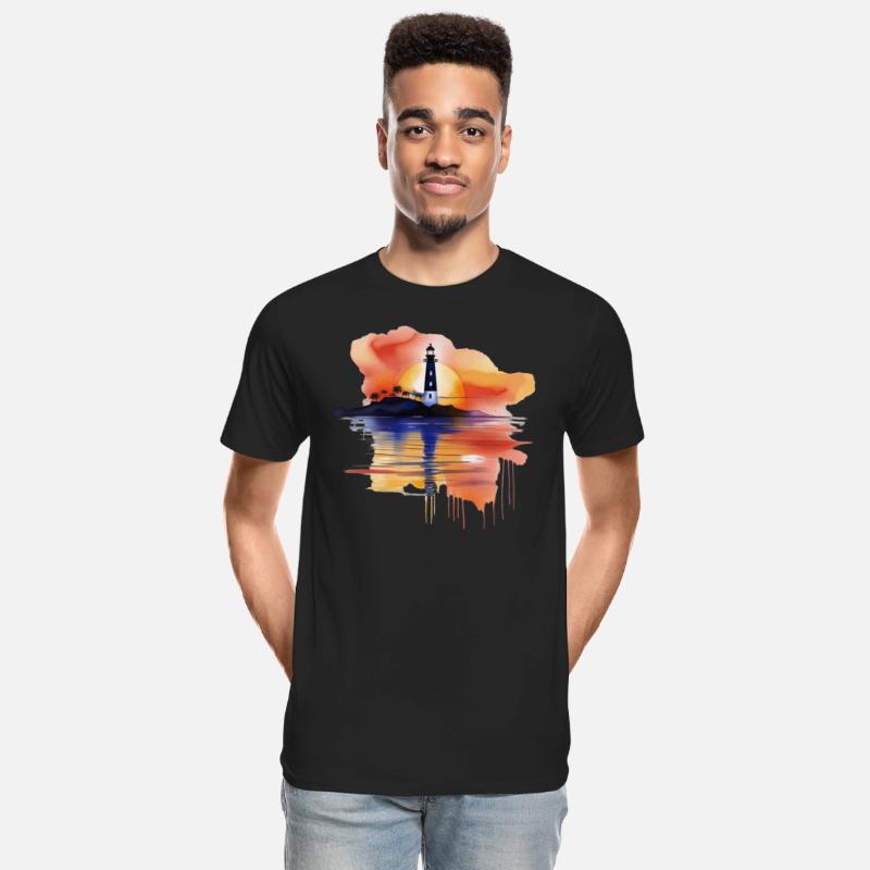 A Watercolor Lighthouse Scene