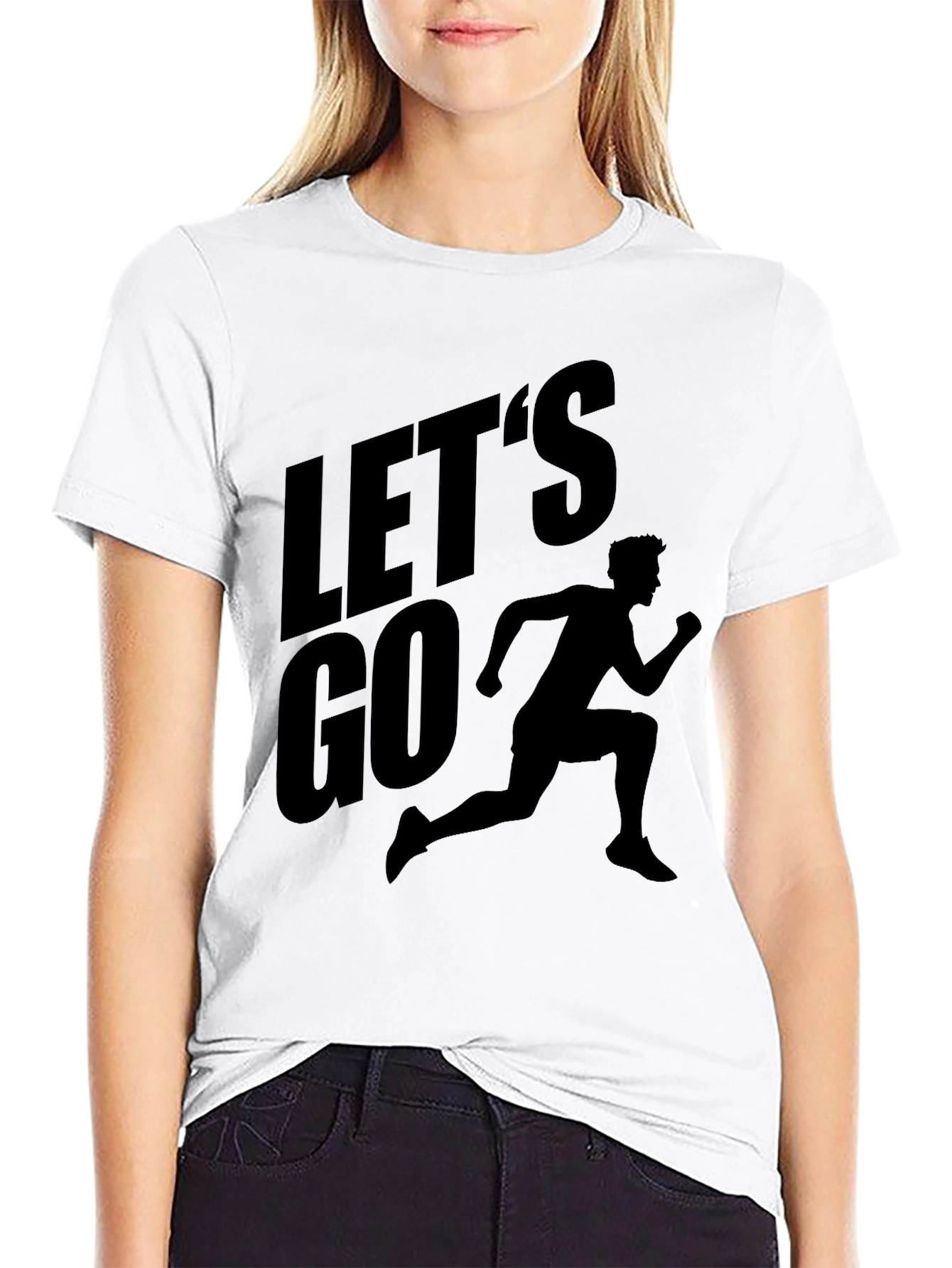 Lets Go Runner Graphic T-Shirt - Black