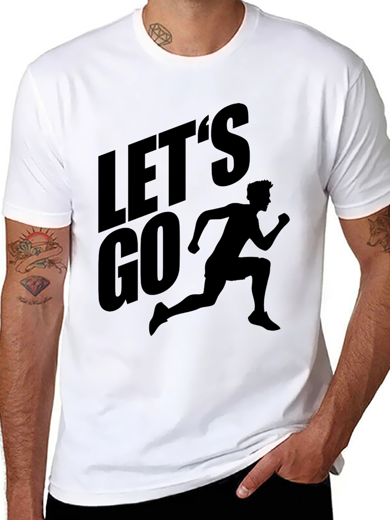 Lets Go Runner Graphic T-Shirt - Black
