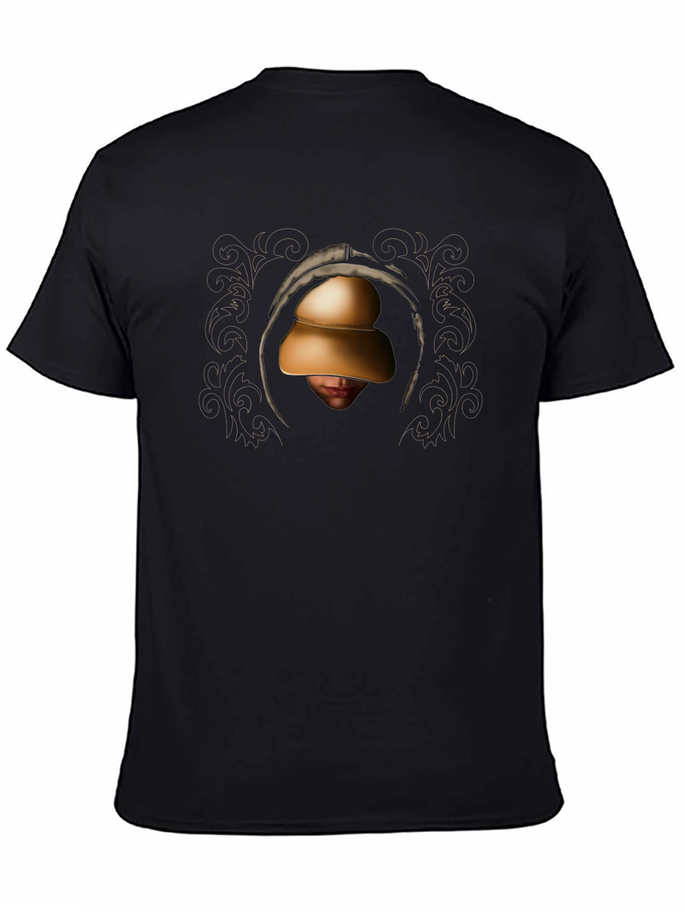 Hooded Figure Graphic Black T-Shirt
