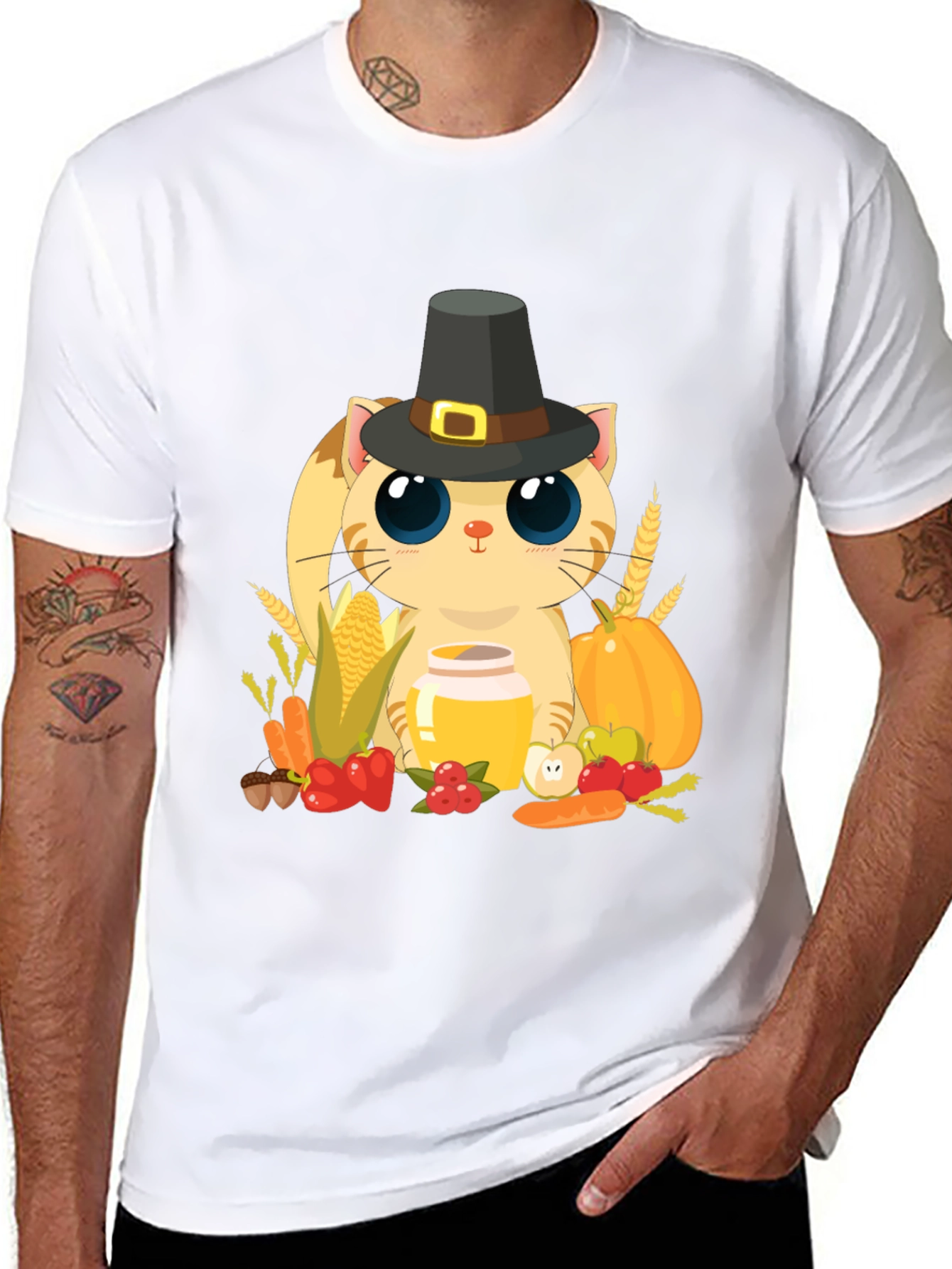Thanksgiving Cat T-Shirt