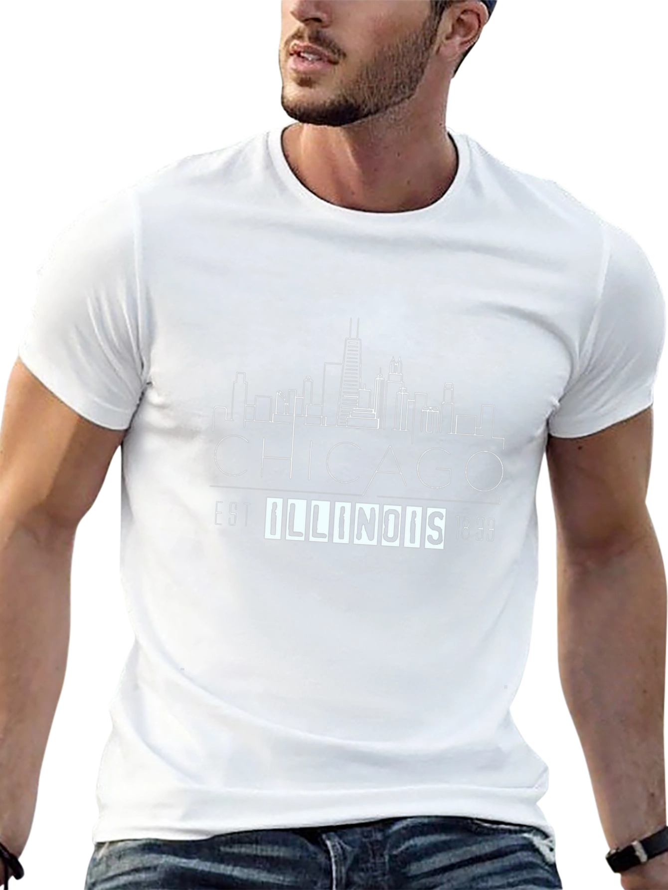 Chicago Illinois Skyline Graphic T-Shirt